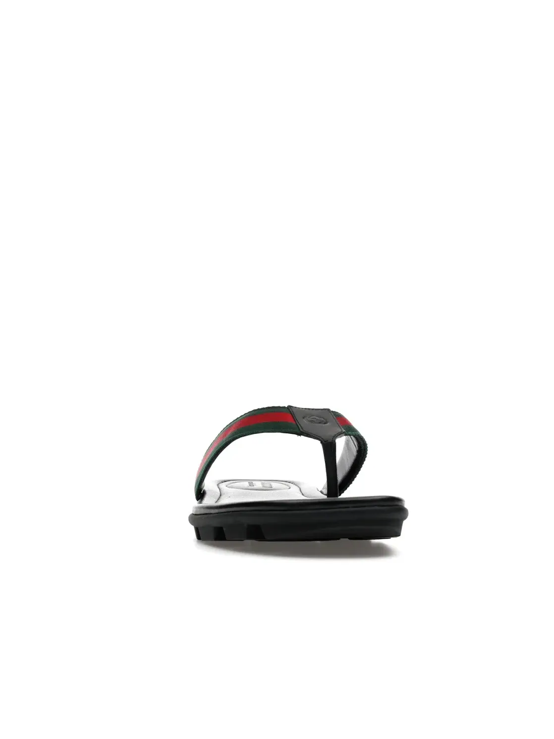 Сандалии мужские Gucci Web and Leather Thong Sandal, с принтом Gucci Web — изображение 2 из 4, черный/зеленый/красный