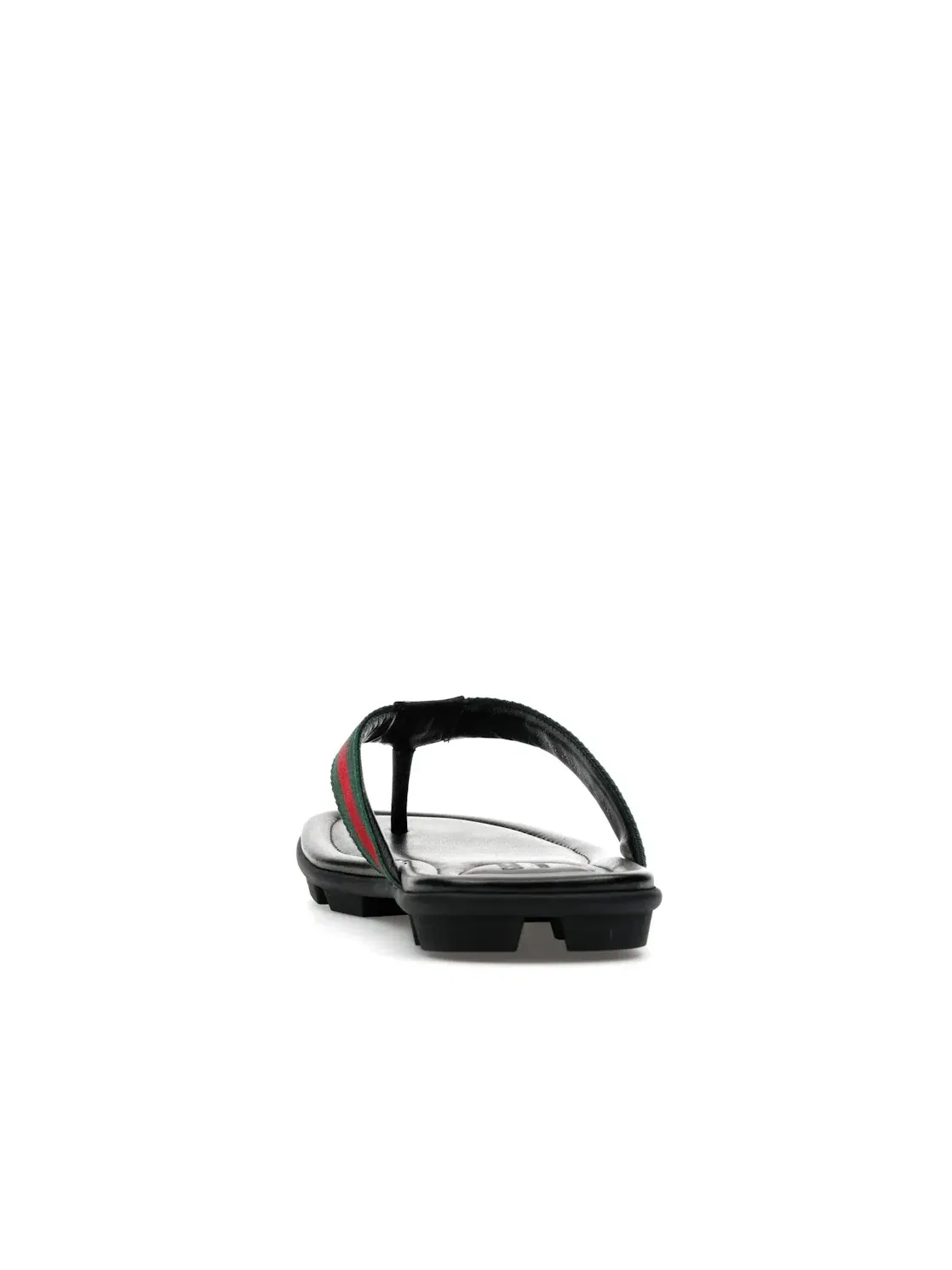 Сандалии мужские Gucci Web and Leather Thong Sandal, с принтом Gucci Web — изображение 4 из 4, черный/зеленый/красный