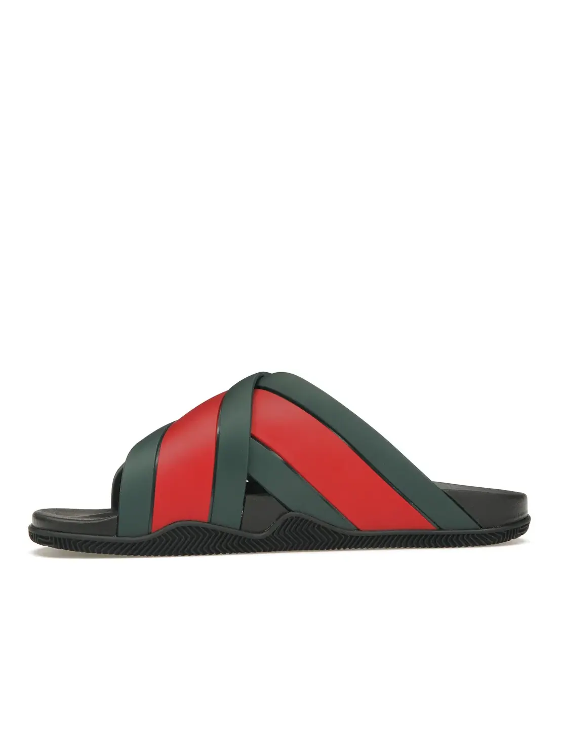 Сланцы Gucci Web Slide с принтом Gucci Web — изображение 3 из 4, зеленый/красный/черный