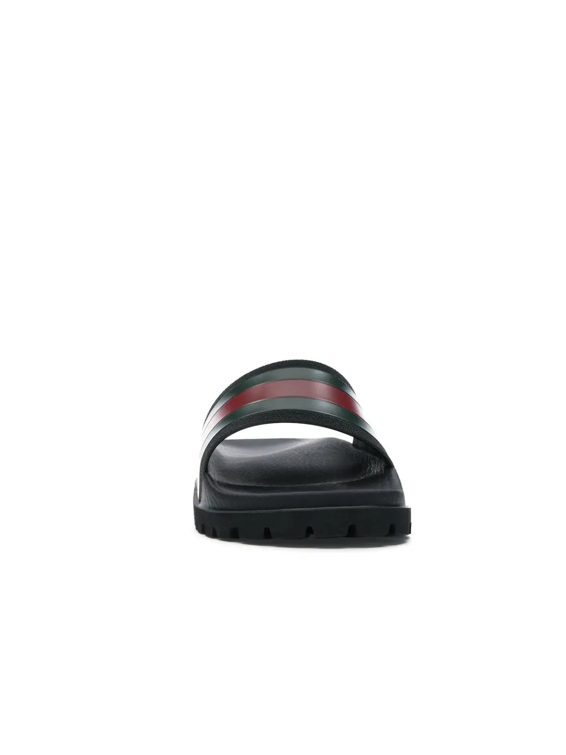 Мужские шлепанцы с веб-полоской Gucci Web Slide Sandal — изображение 2 из 4, черный/зеленый-красный
