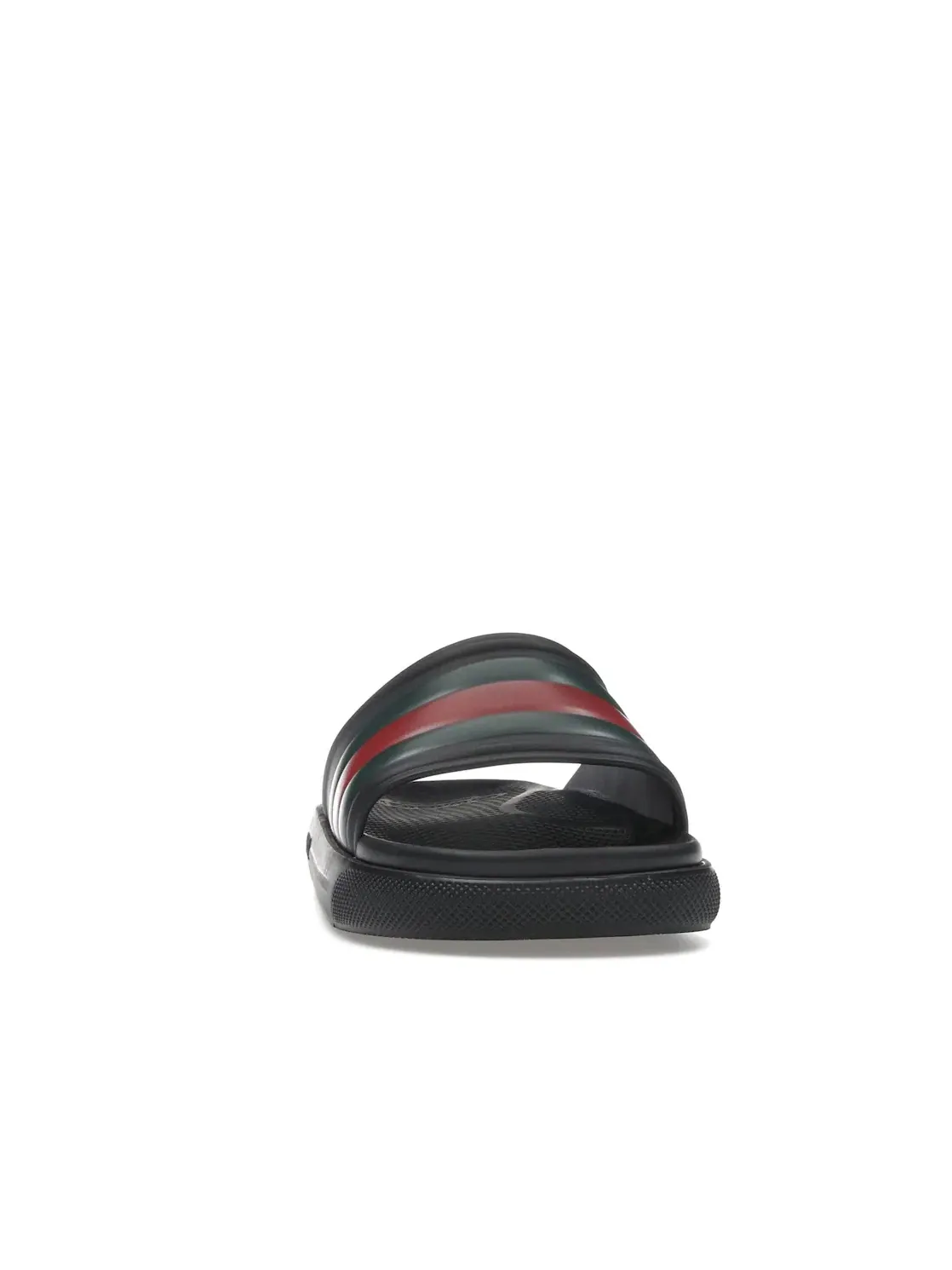Сандалии мужские Gucci Web Slide Sandal, кожаные — изображение 2 из 4, черный/зеленый/красный