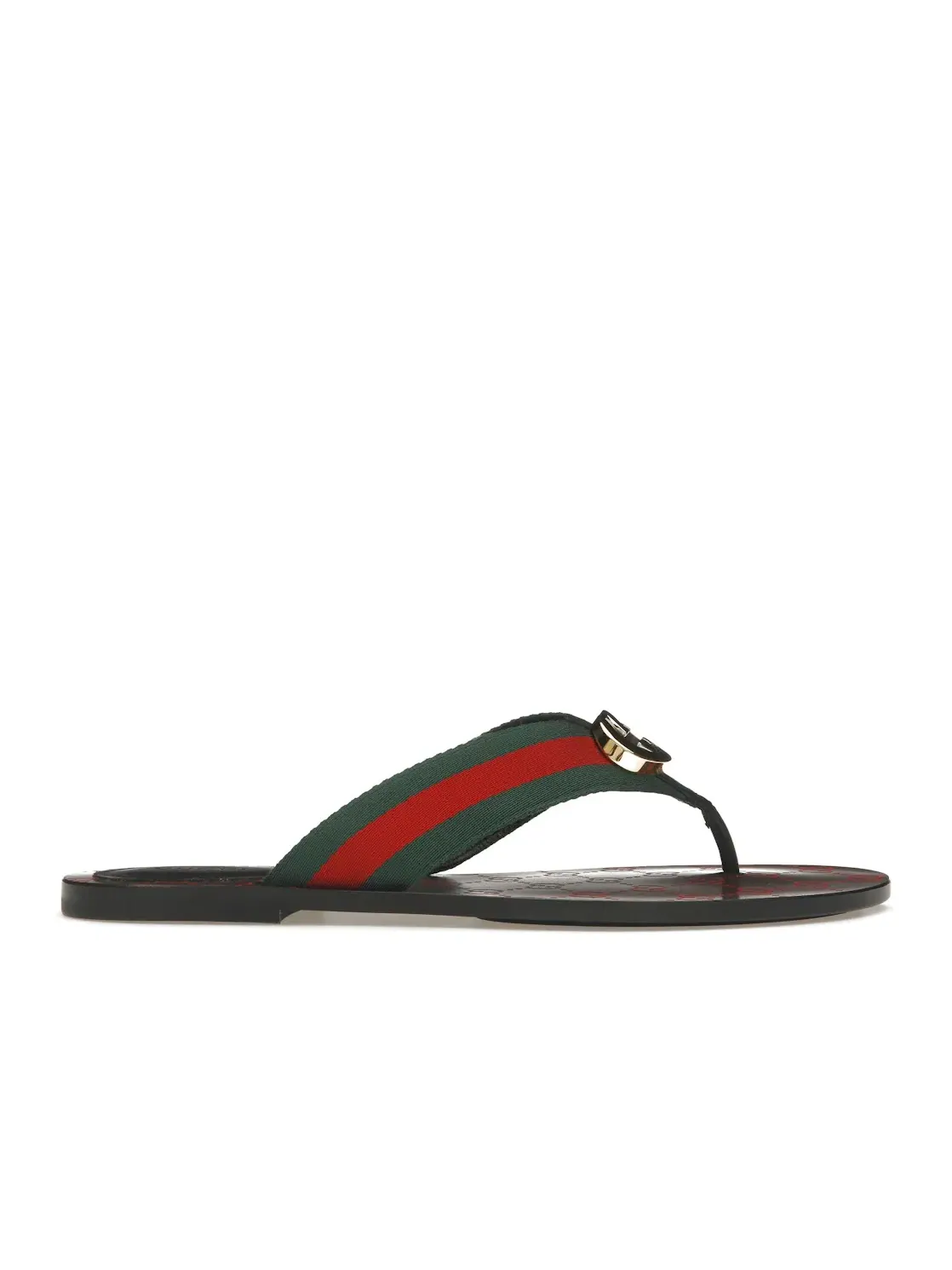 Сандалии-вьетнамки Gucci Web Thong Sandal, натуральная кожа