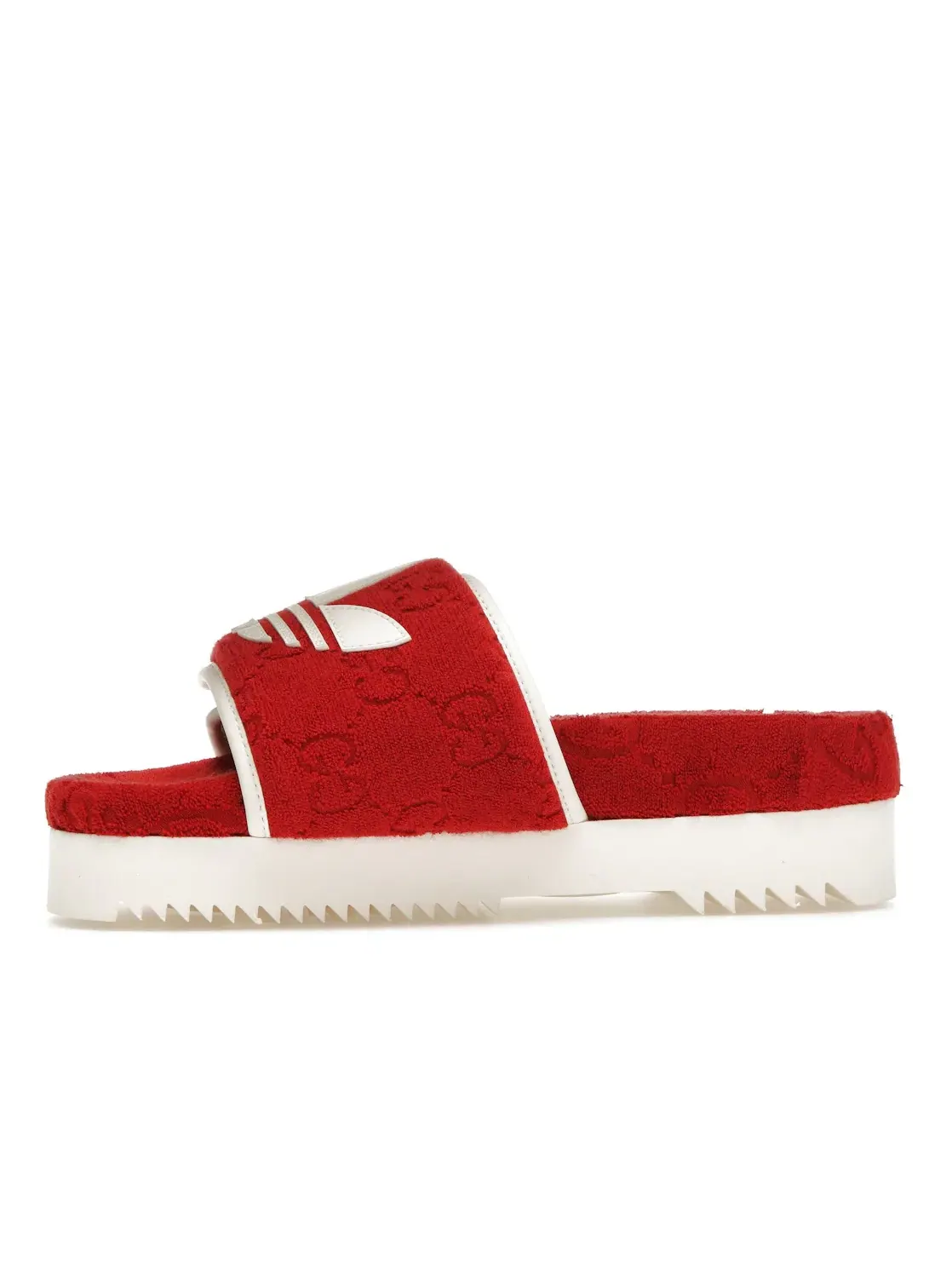 Шлепанцы женские Adidas x Gucci Monogram Slide — изображение 3 из 4, красные