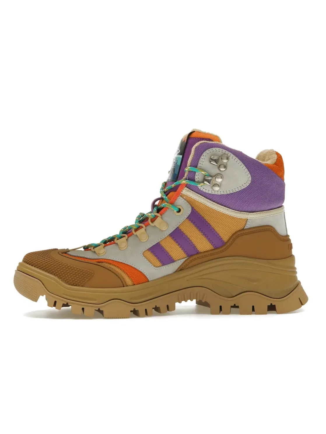 Ботинки женские Gucci x Adidas Laced Up Boots, шнуровка — изображение 3 из 4, фиолетовый