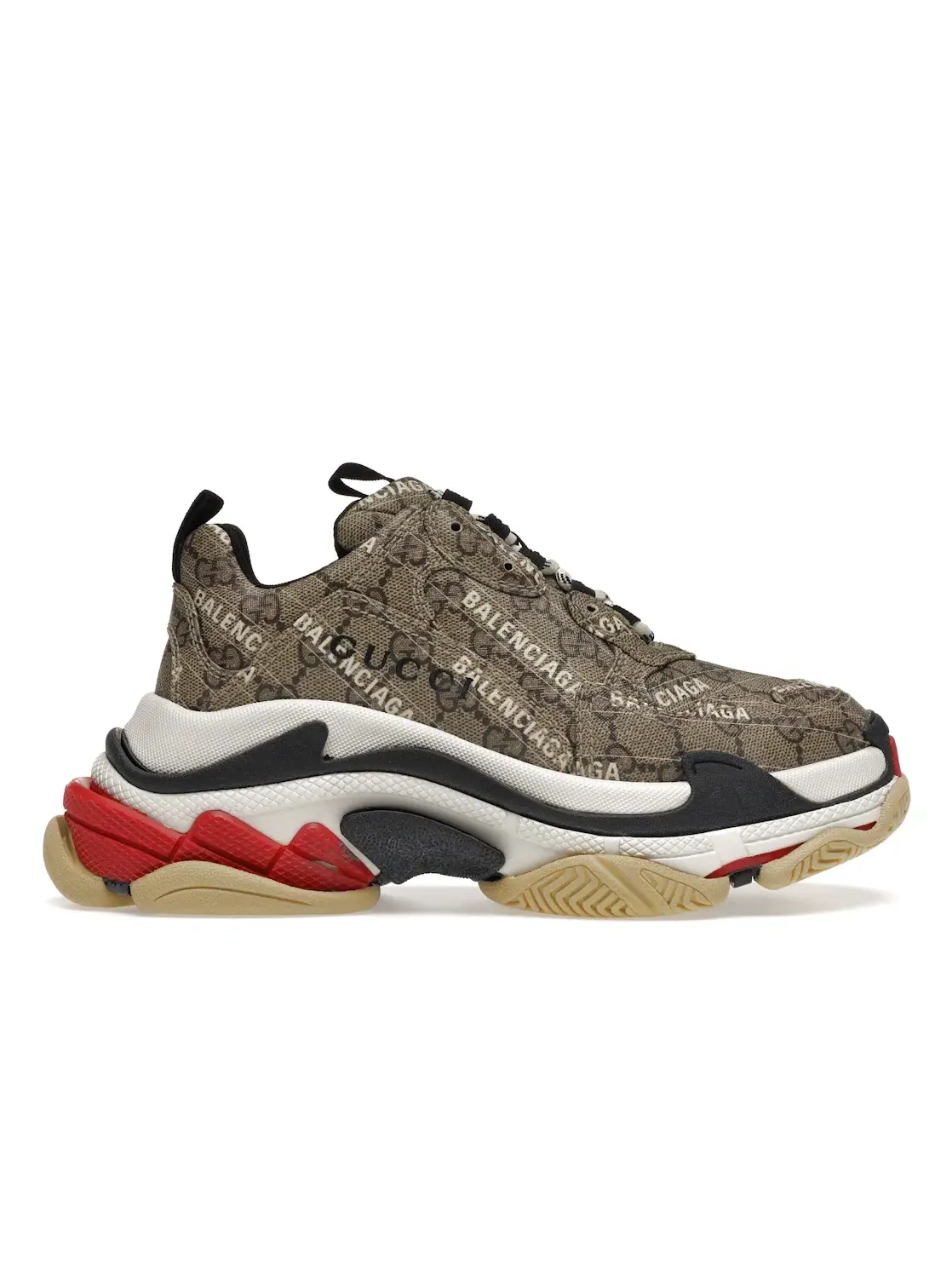 Кроссовки Gucci x Balenciaga The Hacker Project Triple S — изображение 1 из 4, бежевый