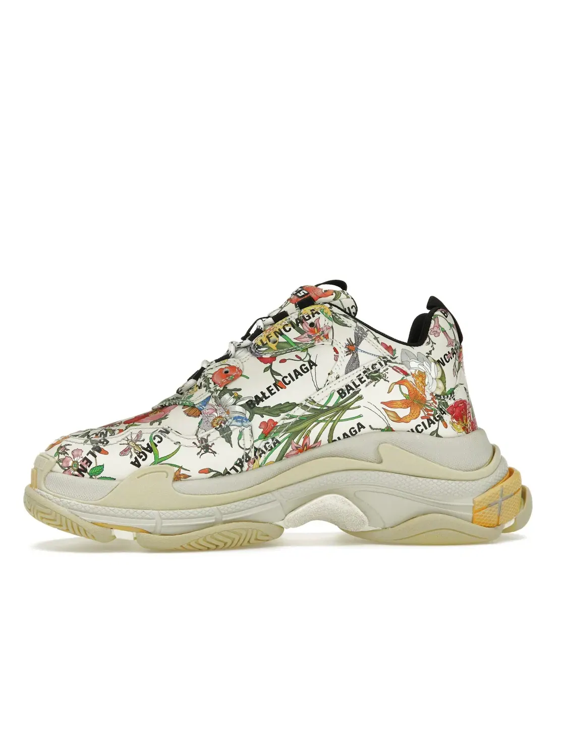 Кроссовки Gucci x Balenciaga The Hacker Project Triple S, с цветочным принтом Flora — изображение 3 из 4