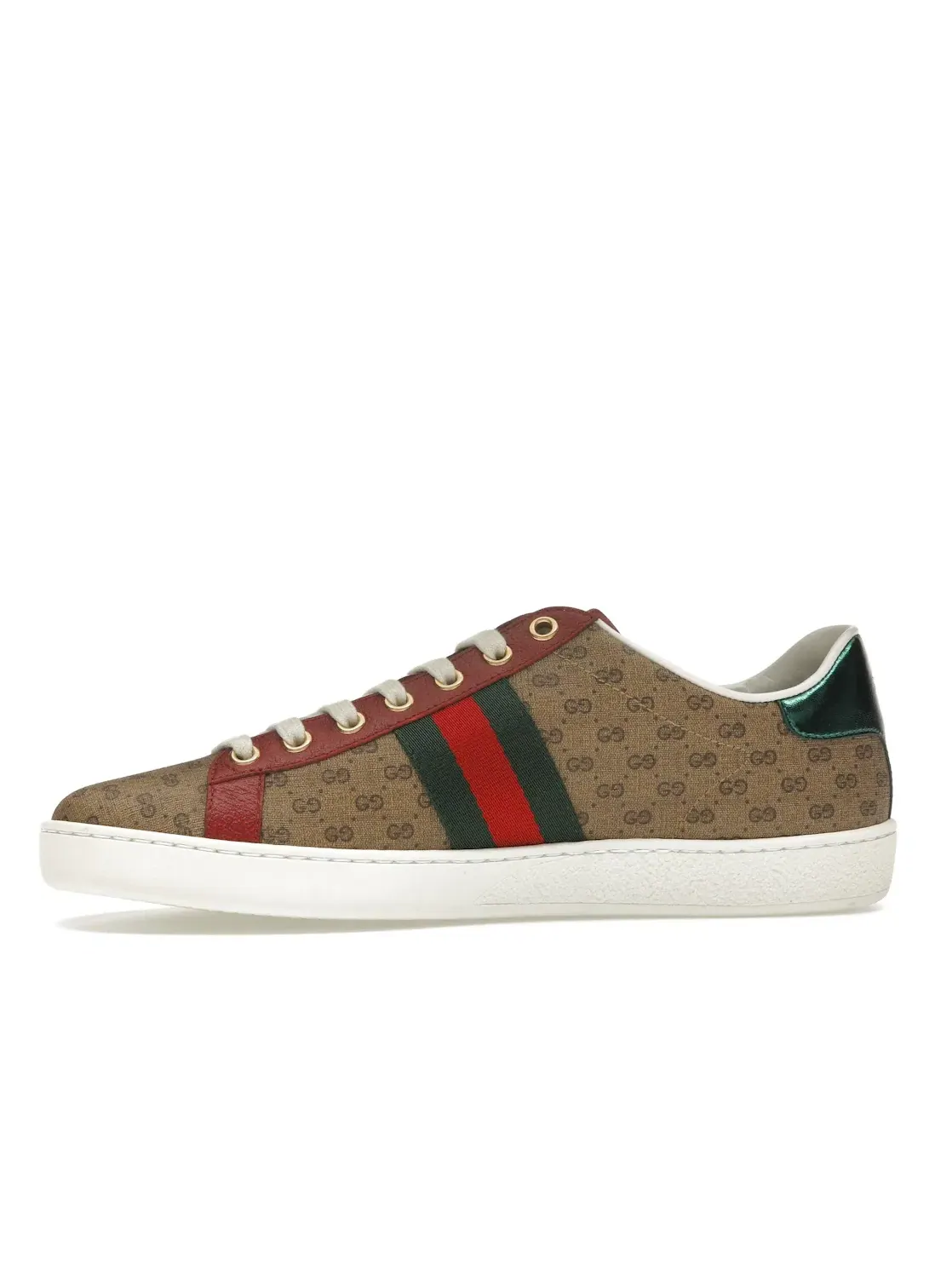Кроссовки Gucci x Doraemon, с принтом GG — изображение 3 из 4, бежевый//зеленый/красный