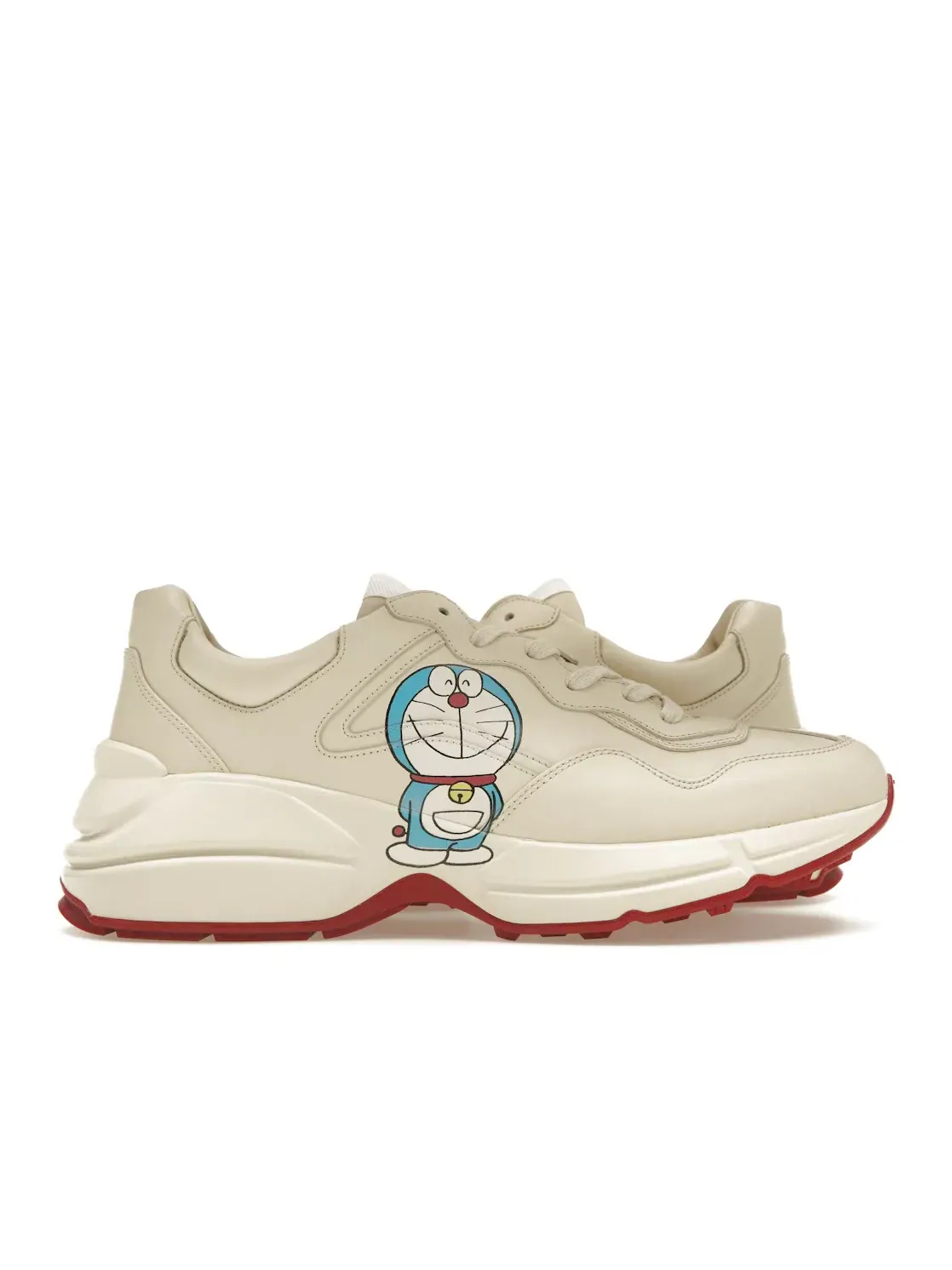 Кроссовки Gucci x Doraemon без шнуровки — изображение 1 из 4, слоновая кость/красный