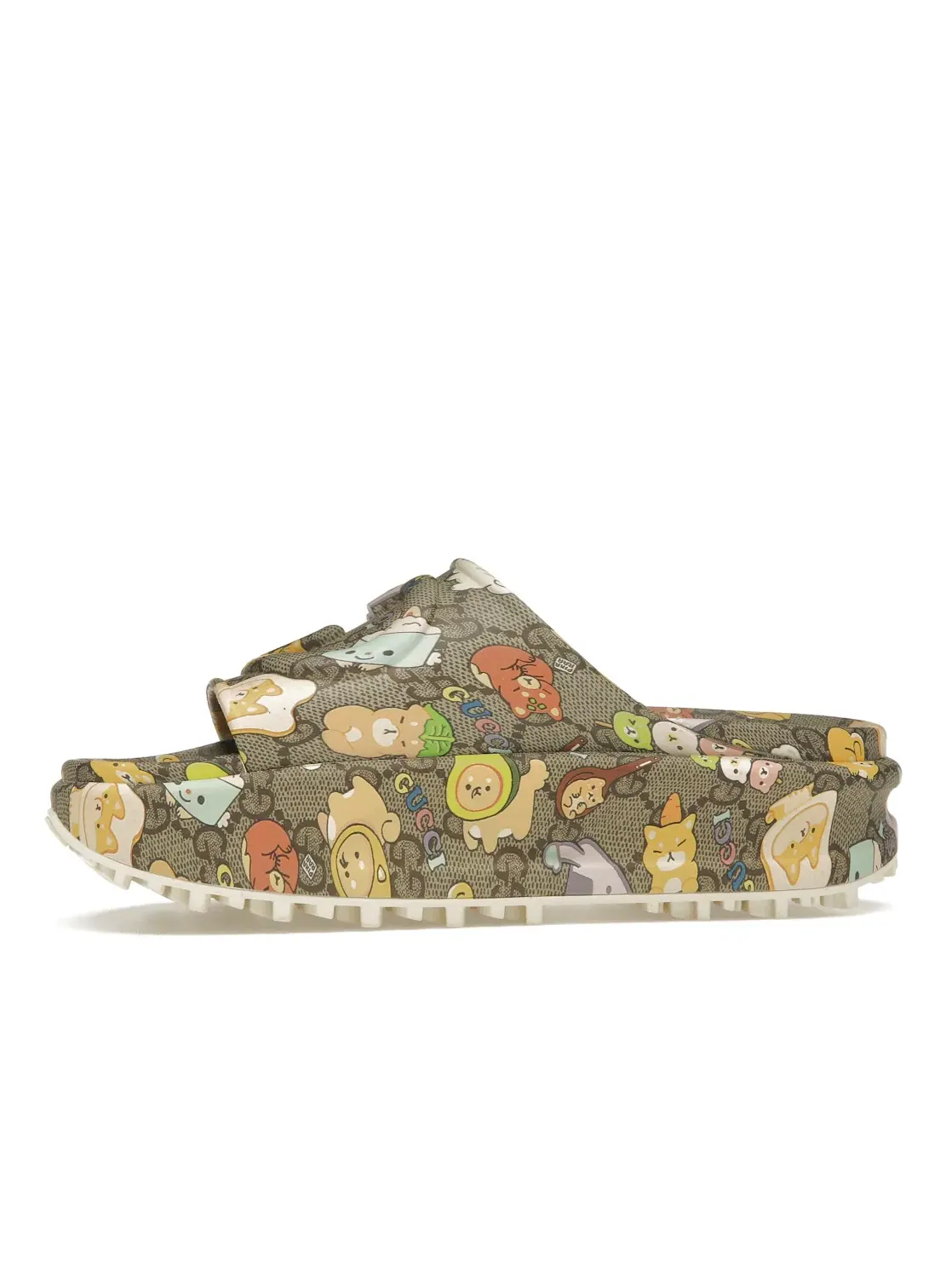 Шлепанцы женские Gucci x Pikarar GG Animal Print Slide — изображение 3 из 4, бежевый мульти