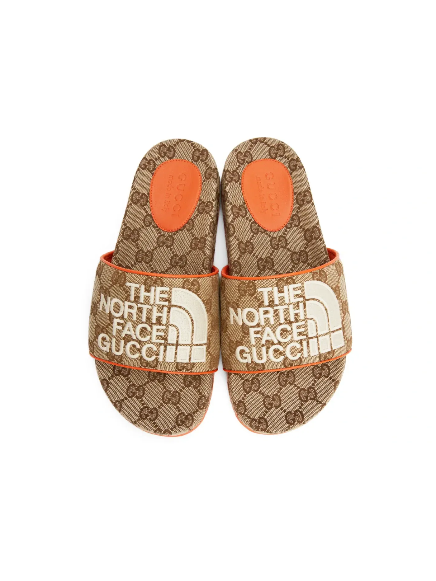 Сандалии Gucci x The North Face Edition GG Sandal, с принтом GG — изображение 2 из 2, бежевый оранжевый