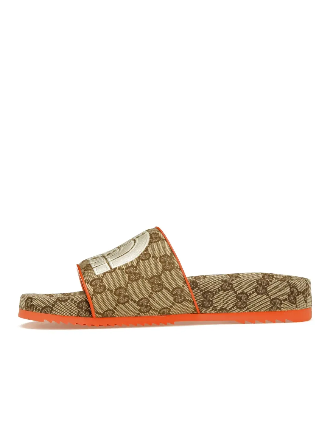 Шлепанцы Gucci x The North Face GG Slide, с принтом GG — изображение 3 из 4, оранжевый бежевый