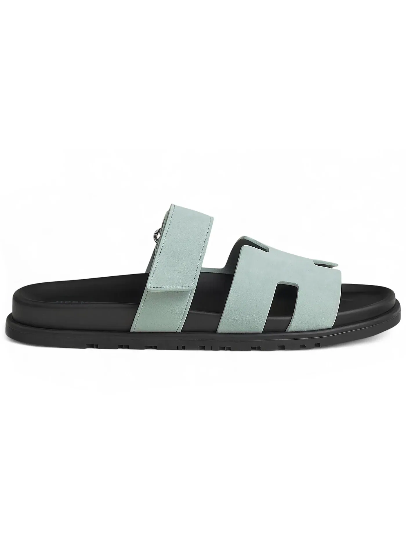 Мужские сандалии-слайды из замши Hermes Chypre Sandal, Bleu Glacier — изображение 1 из 1