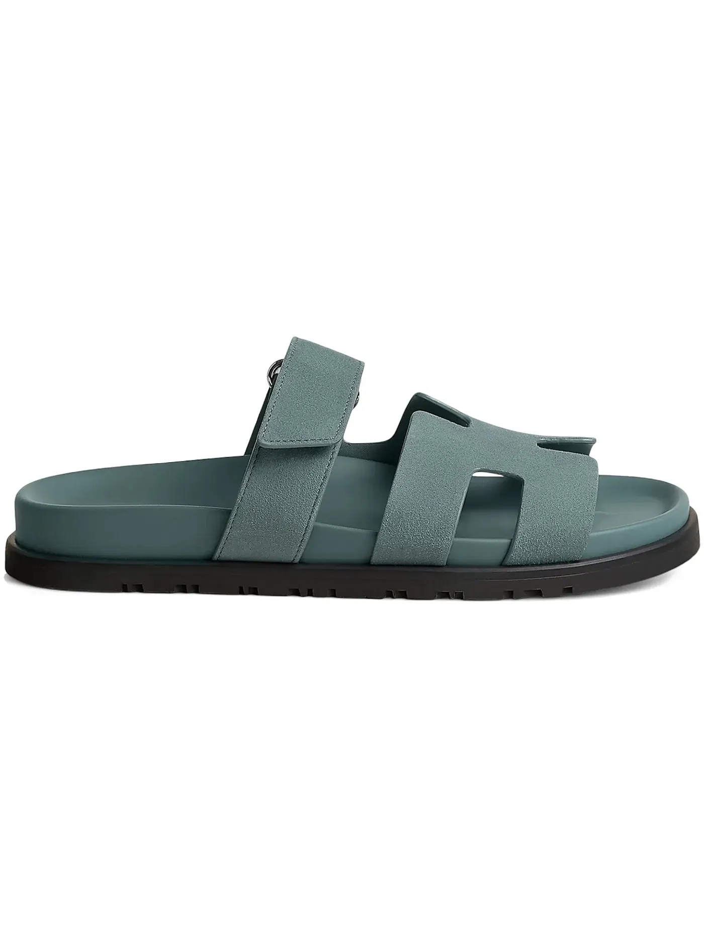 Женские сандалии-слайды с принтом Hermes Chypre Sandal, Bleu Tonnerre — изображение 1 из 1