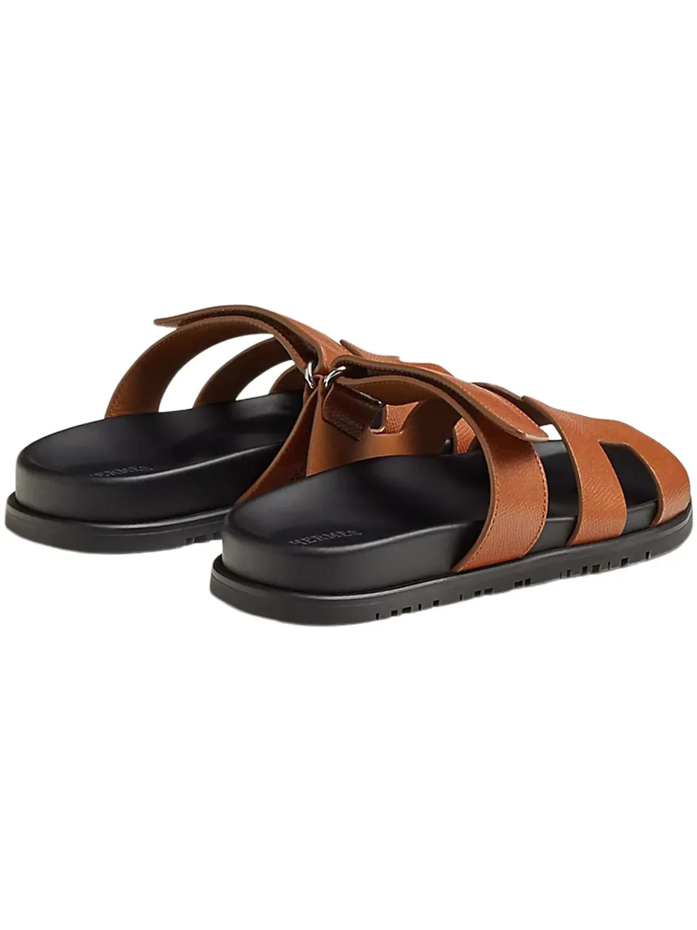 Женские сандалии-шлепанцы из кожи эпсом Hermes Chypre Sandal — изображение 3 из 3, коричневый/черный