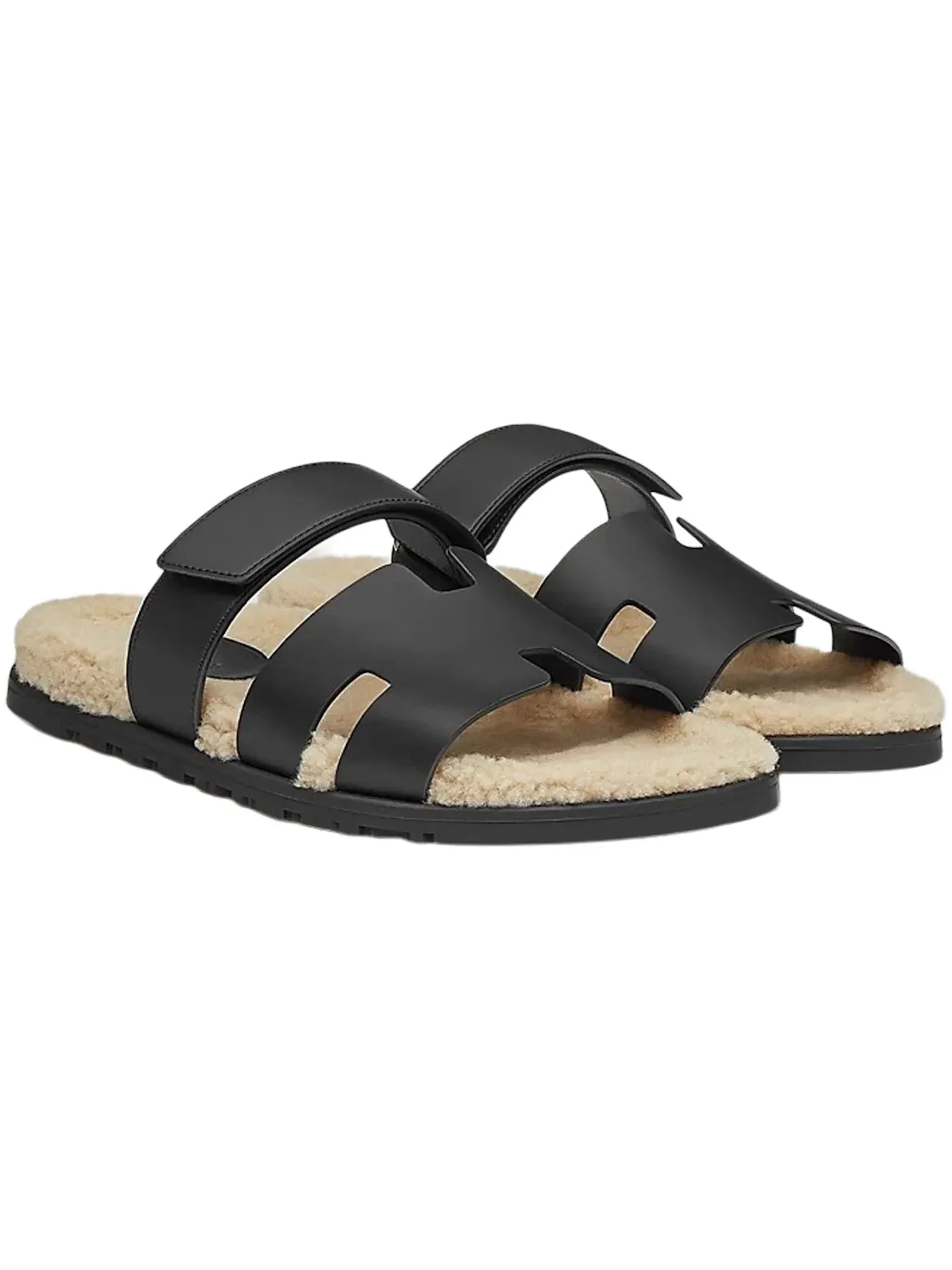 Мужские сандалии Chypre Sandal Hermes — изображение 2 из 3, черный/бежевый
