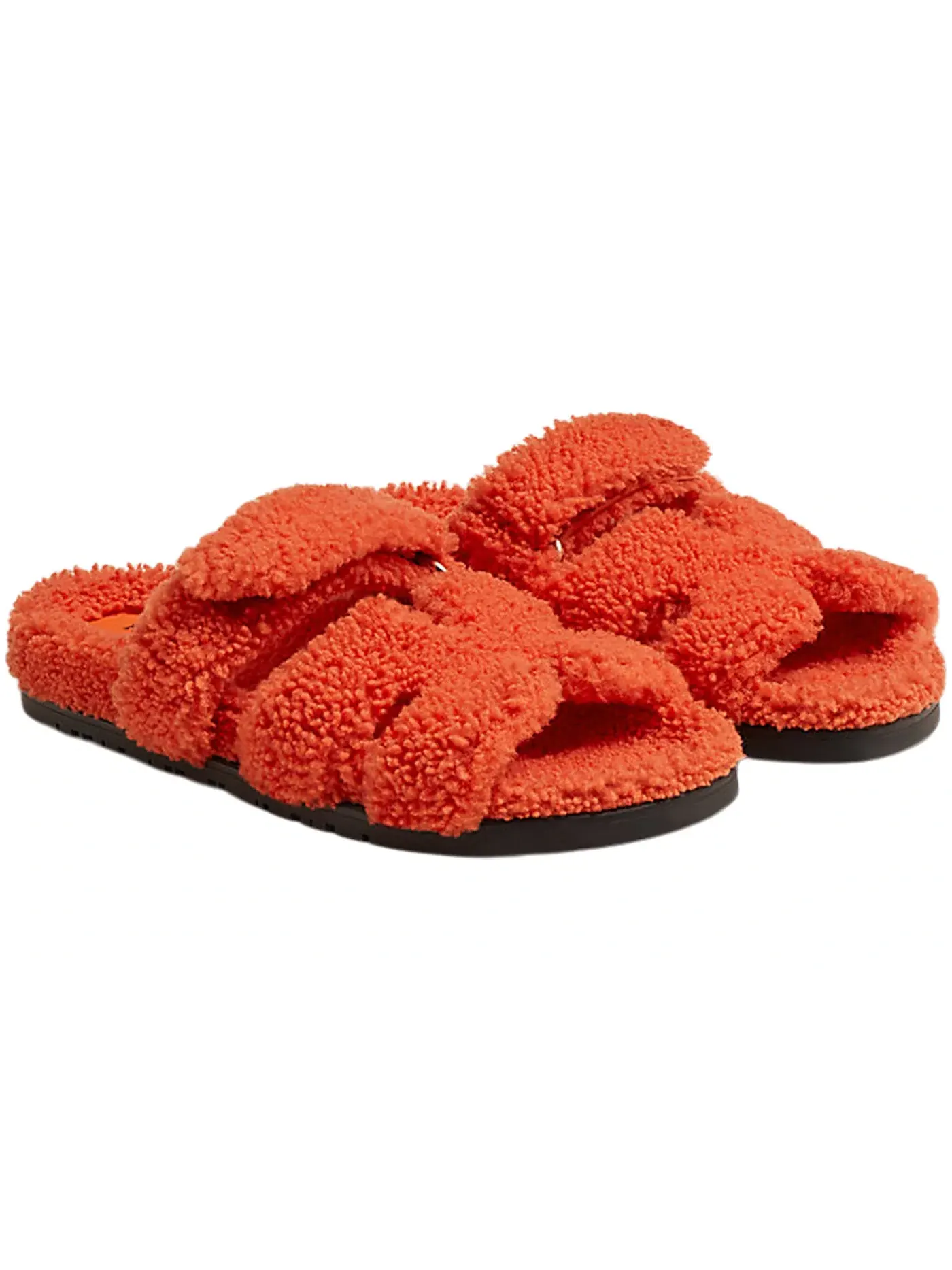 Женские сандалии-шлепанцы Hermes Chypre Sandal Hermes — изображение 2 из 3, оранжевый/черный