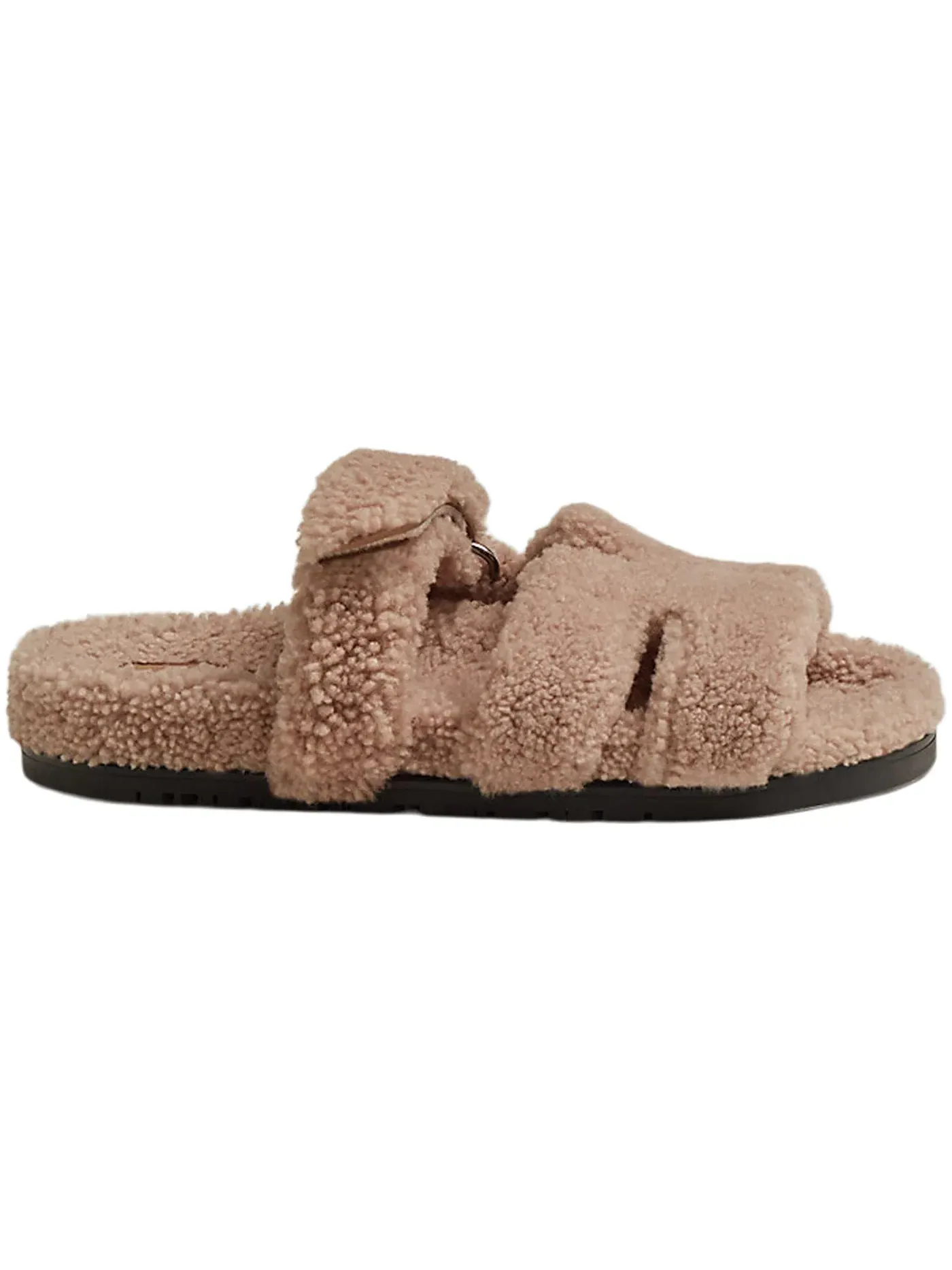 Женские сандалии из овчины Hermes Chypre Sandal — изображение 1 из 3, розовый/черный
