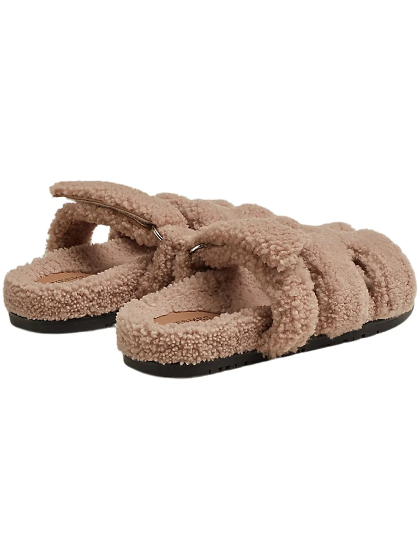 Женские сандалии из овчины Hermes Chypre Sandal — изображение 3 из 3, розовый/черный