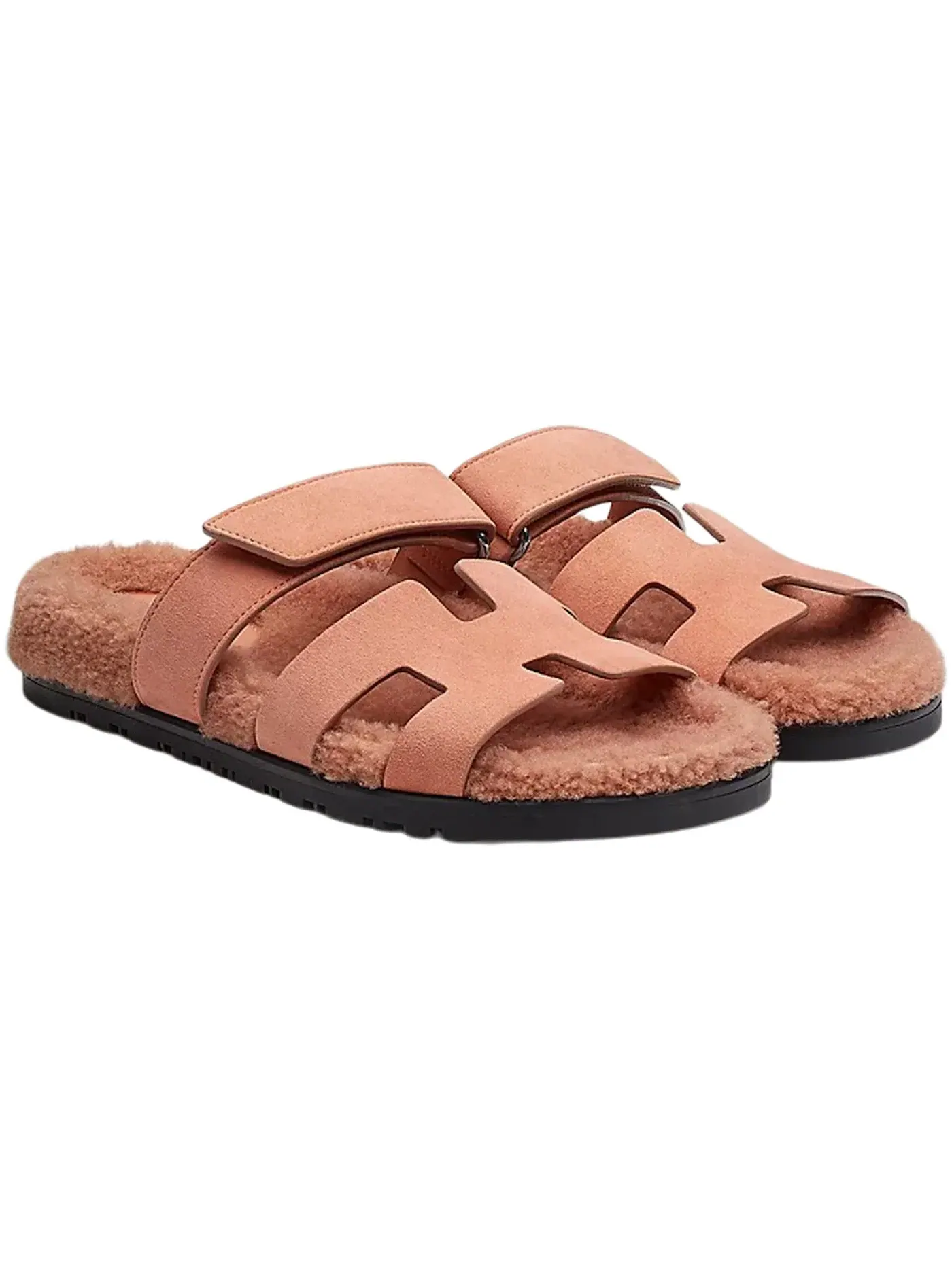 Женские сандалии-слайды Hermes Chypre Sandal — изображение 2 из 3, розовый/черный