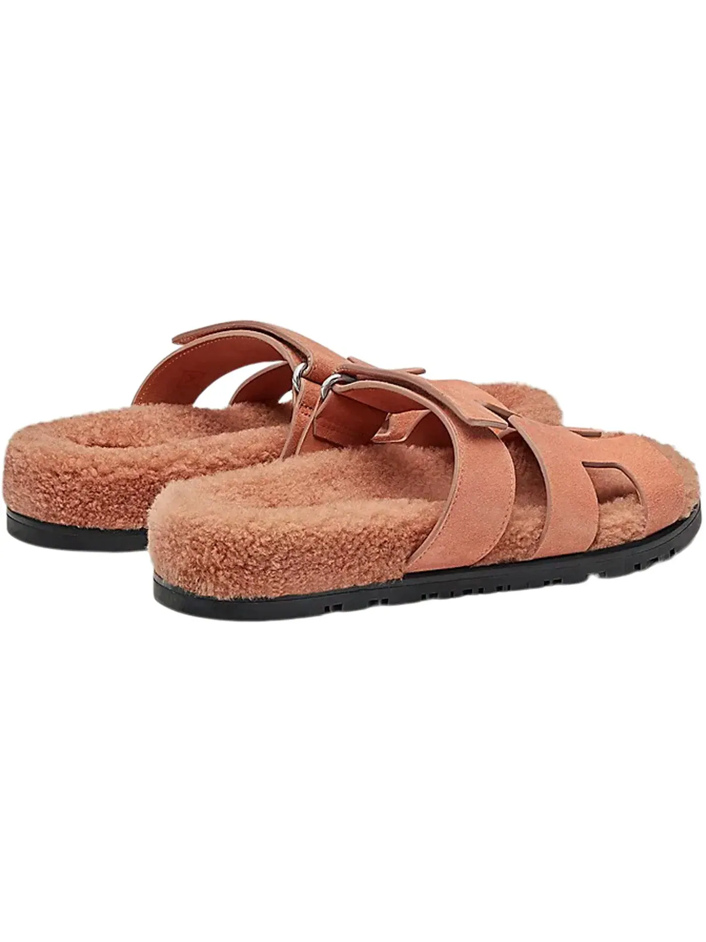 Женские сандалии-слайды Hermes Chypre Sandal — изображение 3 из 3, розовый/черный