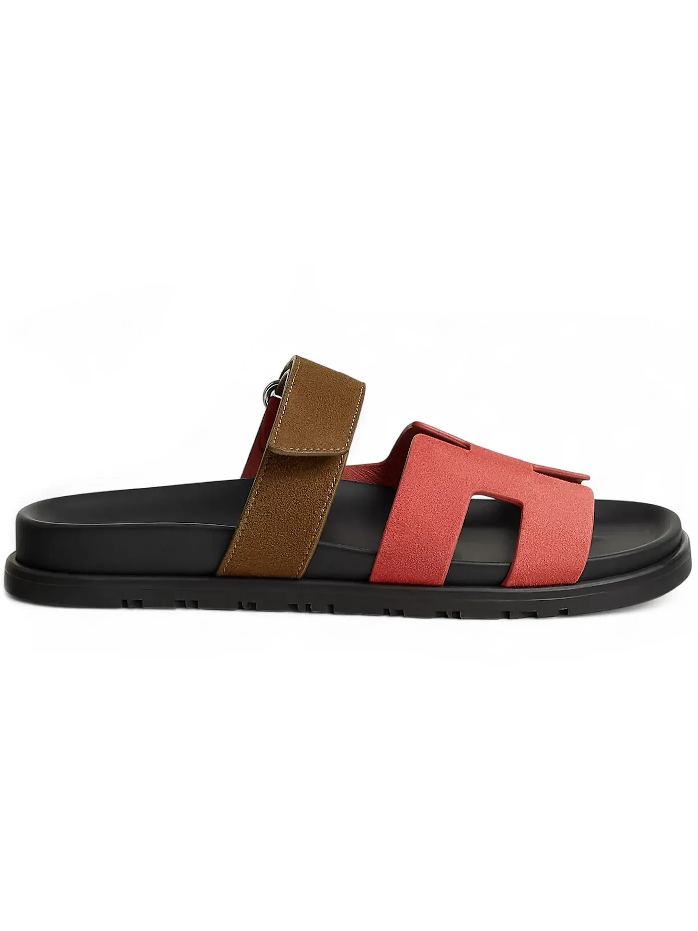 Женские сандалии-слайды с открытым носком Hermes Chypre Sandal, Rouge Tomette/Terre Ambrée — изображение 1 из 1