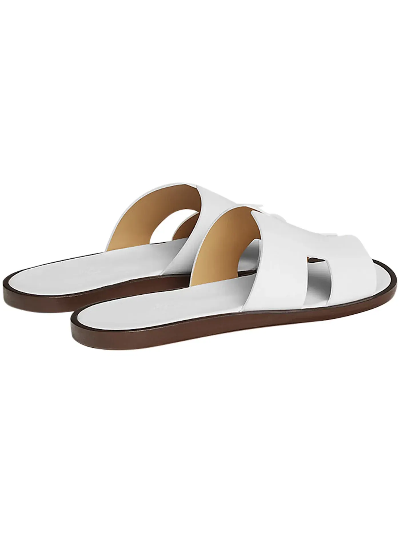 Мужские сандалии Blanc Smooth Calfskin Leather Hermes — изображение 3 из 3, коричневый