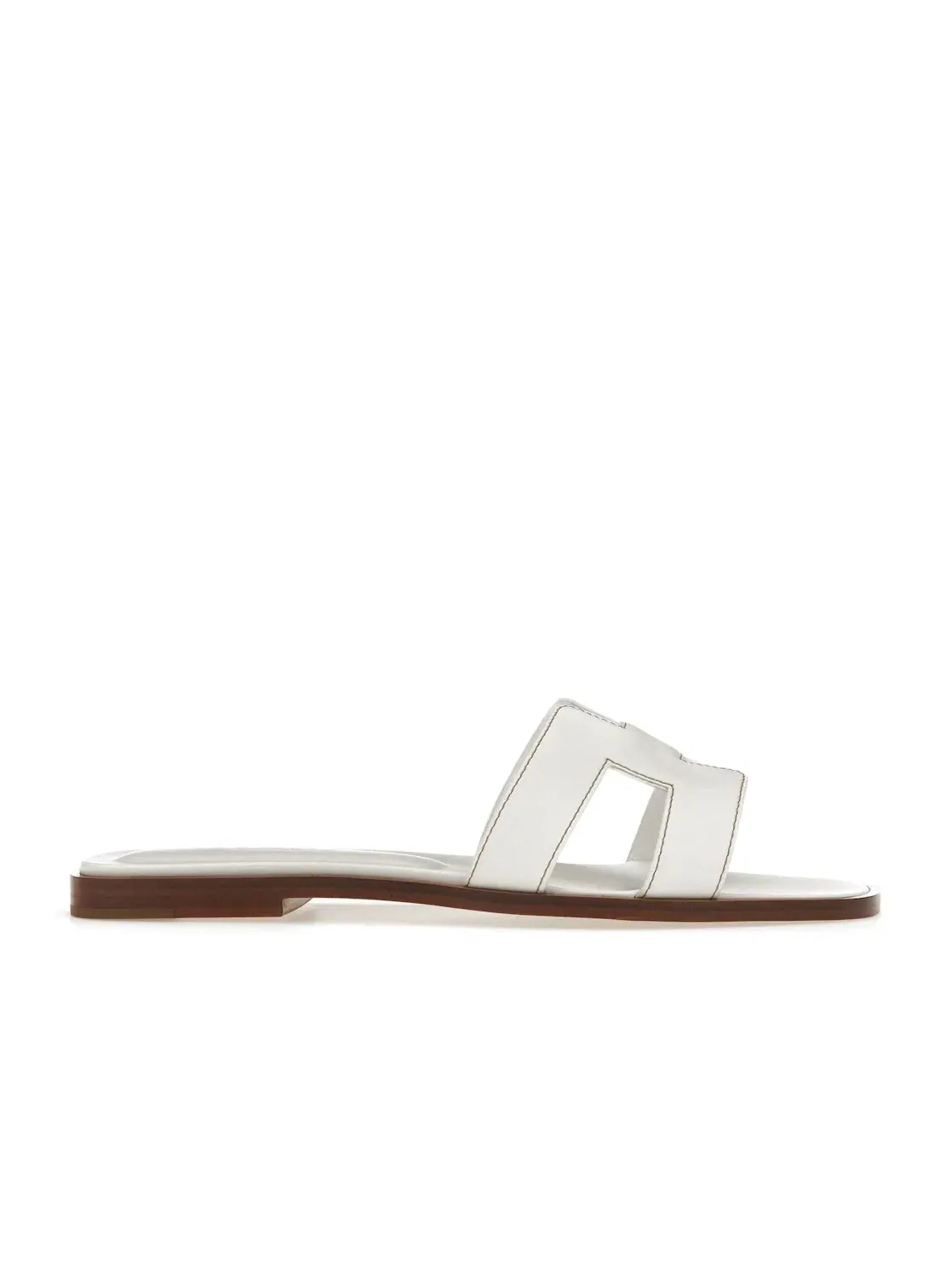 Женские сандалии-слайды Hermes Oran Sandal Hermes — изображение 1 из 4, белый/коричневый