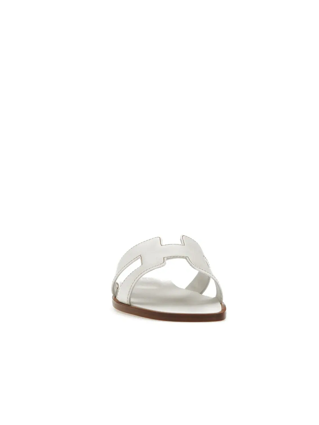 Женские сандалии-слайды Hermes Oran Sandal Hermes — изображение 2 из 4, белый/коричневый