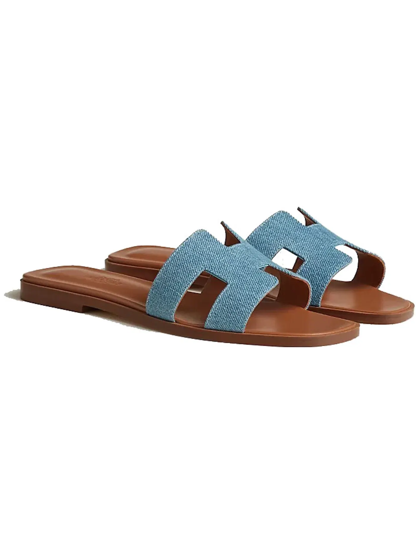 Женские сандалии-слайды Hermes Oran Sandal, Bleu Clair — изображение 2 из 3