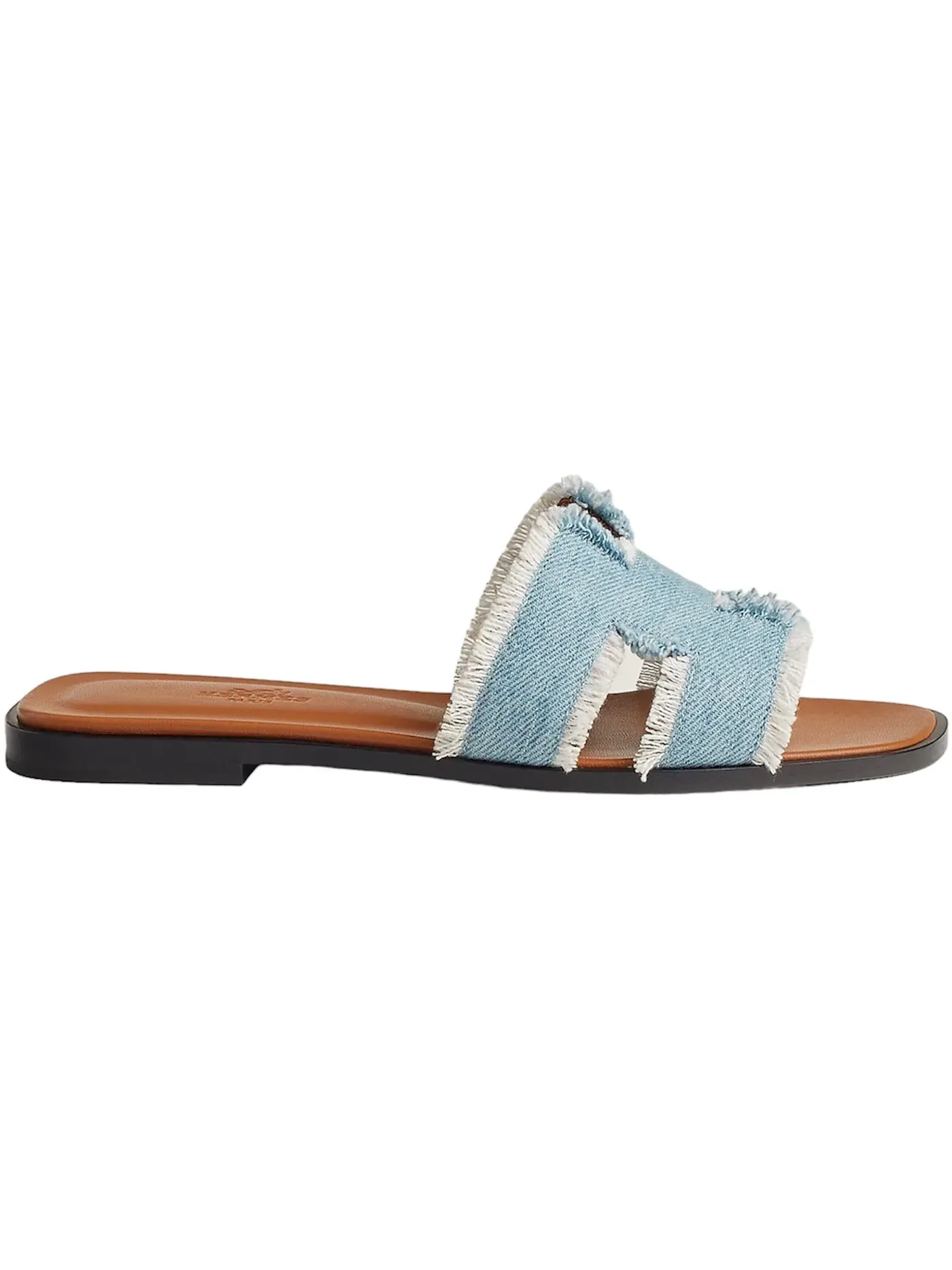 Женские сандалии с бахромой Hermes Oran Sandal, Bleu Clair — изображение 1 из 1