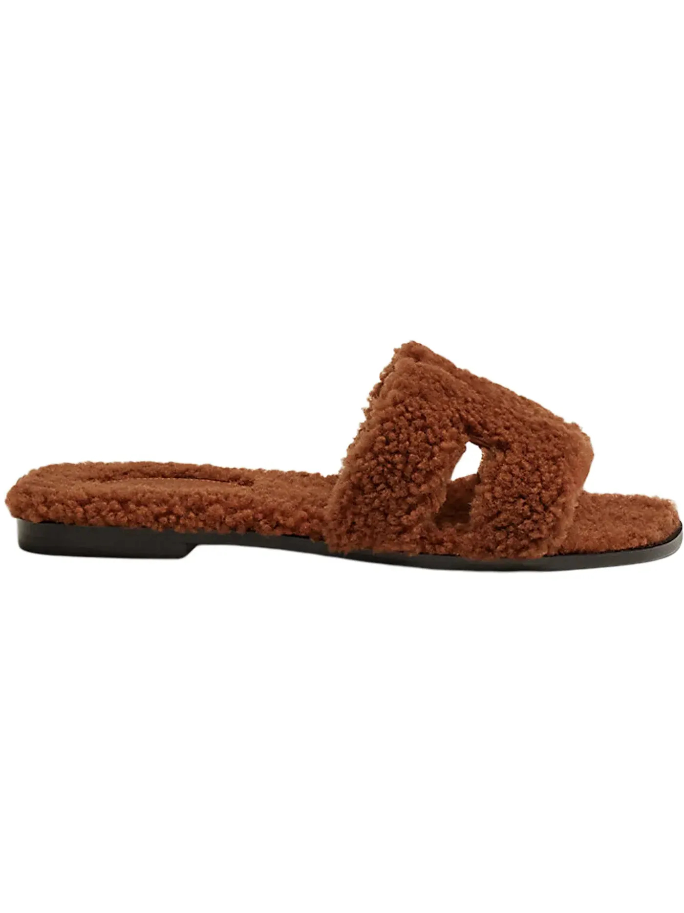 Женские сандалии с кожаной подошвой Hermes Oran Sandal — изображение 1 из 3, коньячный/черный