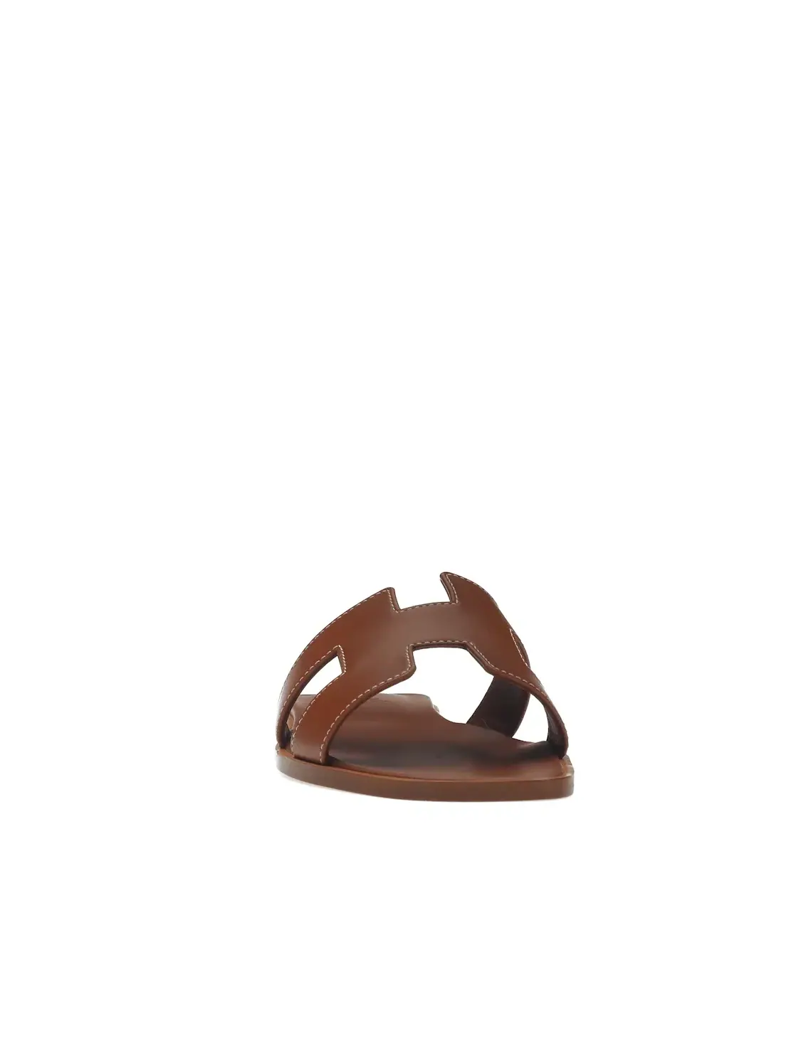 Женские сандалии с золотой отделкой Hermes Oran Sandal — изображение 2 из 4, коричневый