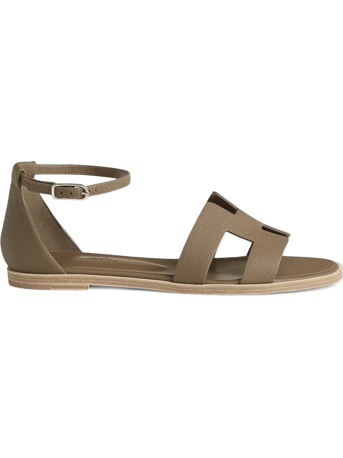 Женские сандалии с открытым носом Hermes Santorini Sandal, Étoupe — изображение 1 из 1