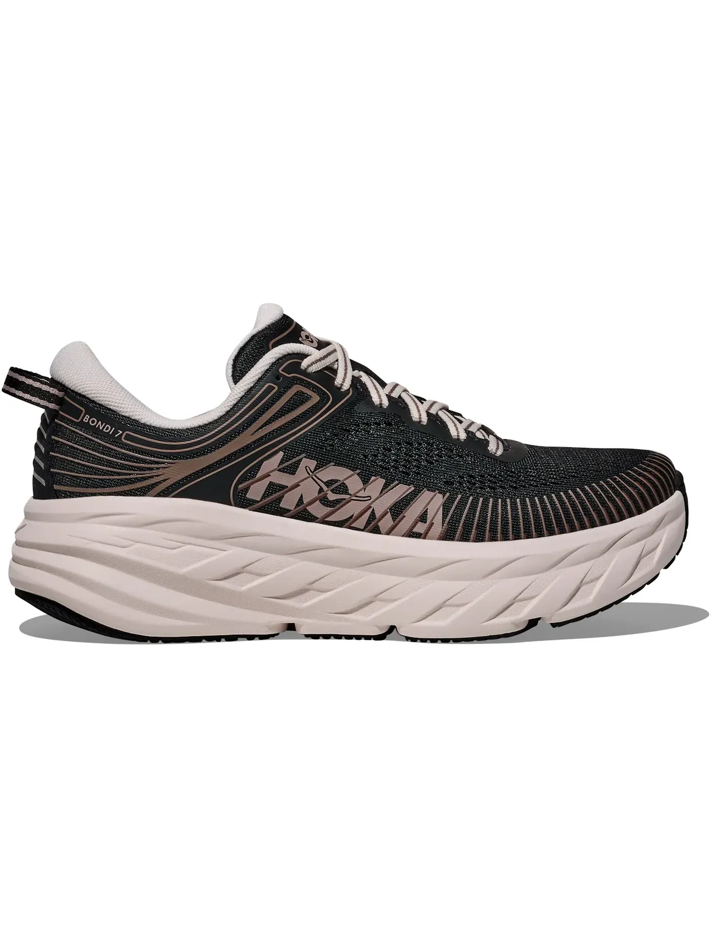 Женские кроссовки для бега Hoka One One Bondi 7 — изображение 1 из 1, черный/розовый кремовый