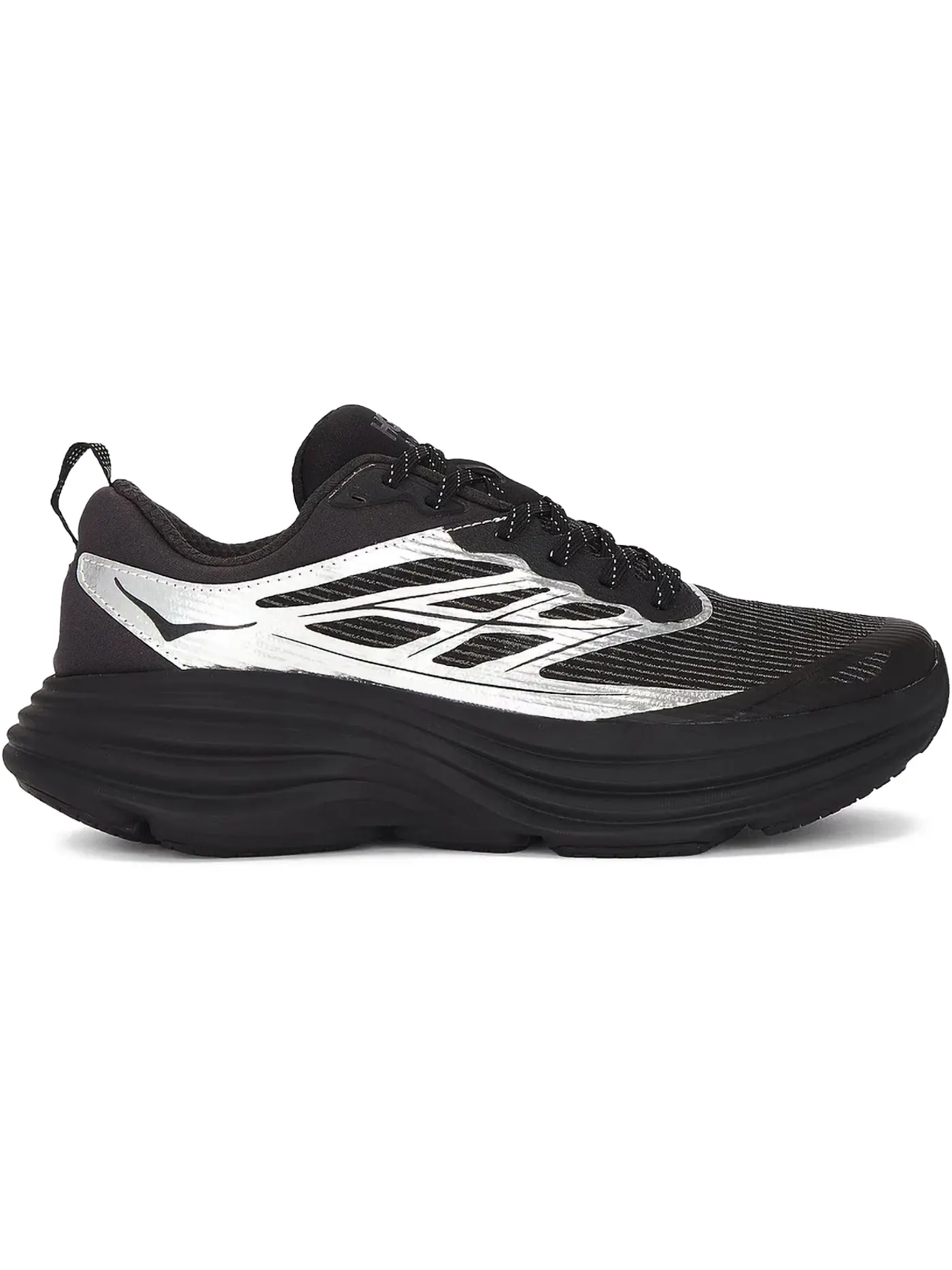 Мужские кроссовки с амортизацией Hoka One One Bondi 8 Caged Stealth/Tech — изображение 1 из 1, серебристый/черный