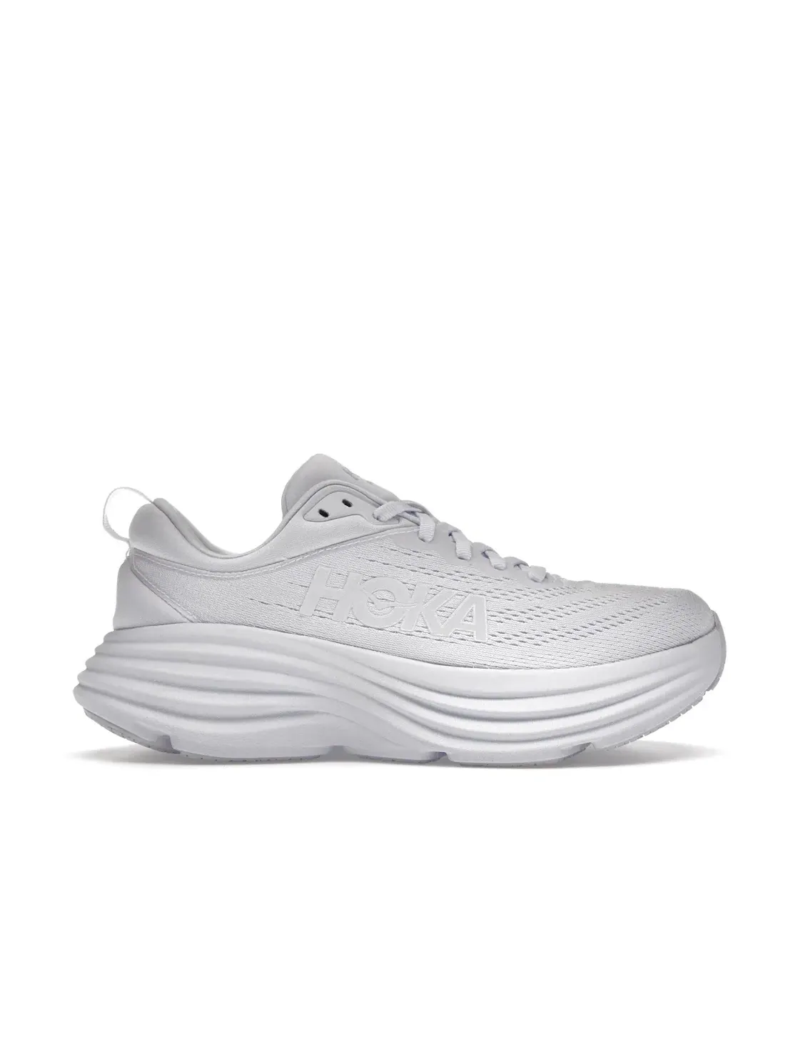 Женские кроссовки с максимальной амортизацией Hoka One One Bondi 8 — изображение 1 из 4, белый/белый