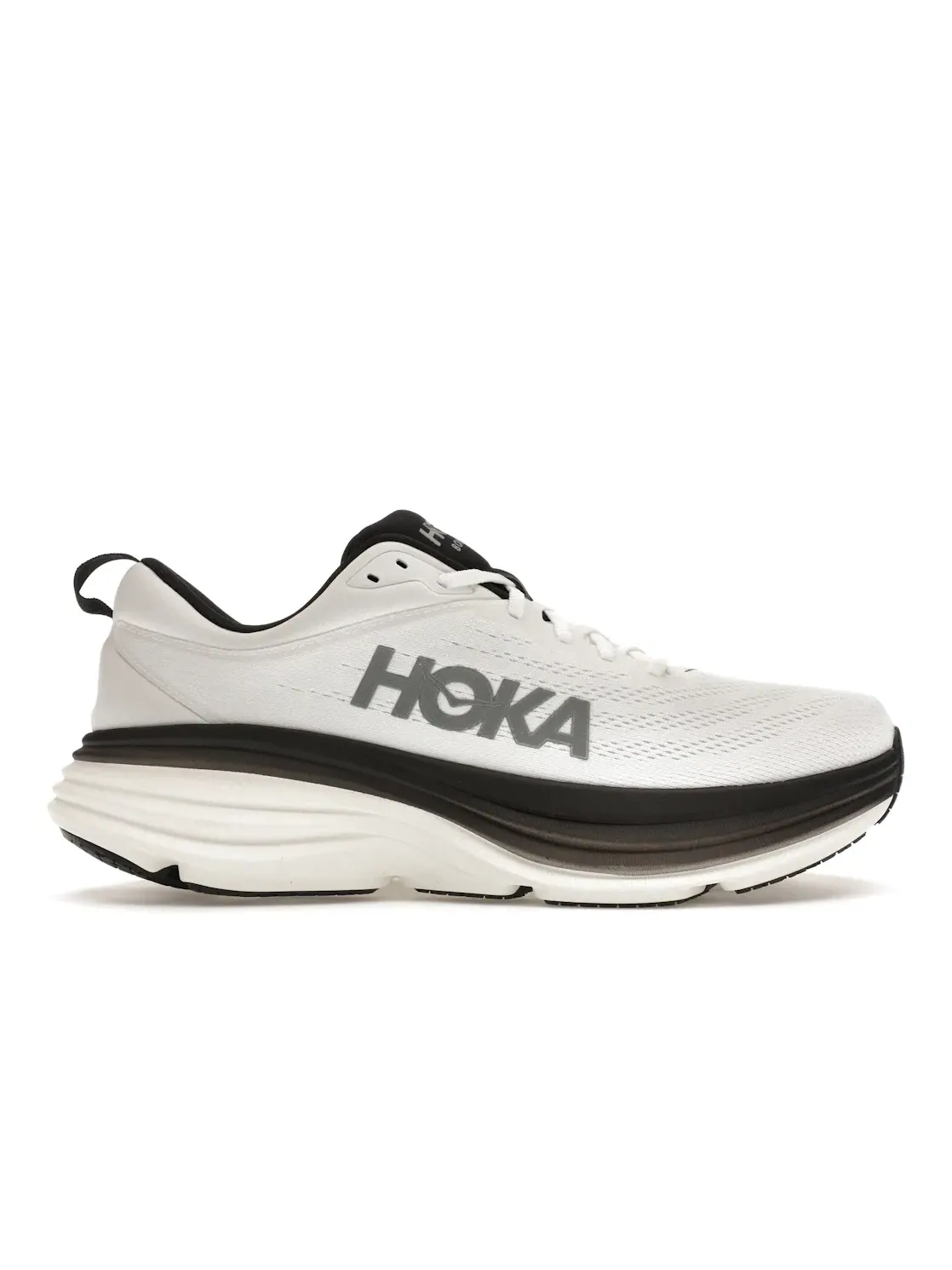 Мужские кроссовки с амортизацией Bondi 8 Hoka One One — изображение 1 из 4, белый/черный