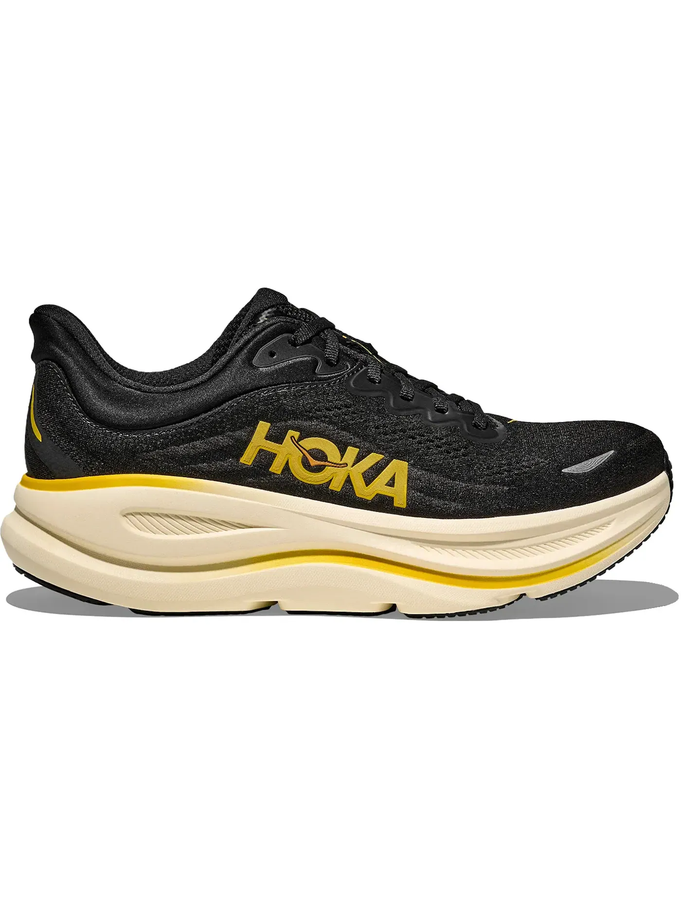 Мужские кроссовки с амортизацией Hoka One One Bondi 9 — изображение 1 из 1, черный/желтый золотистый
