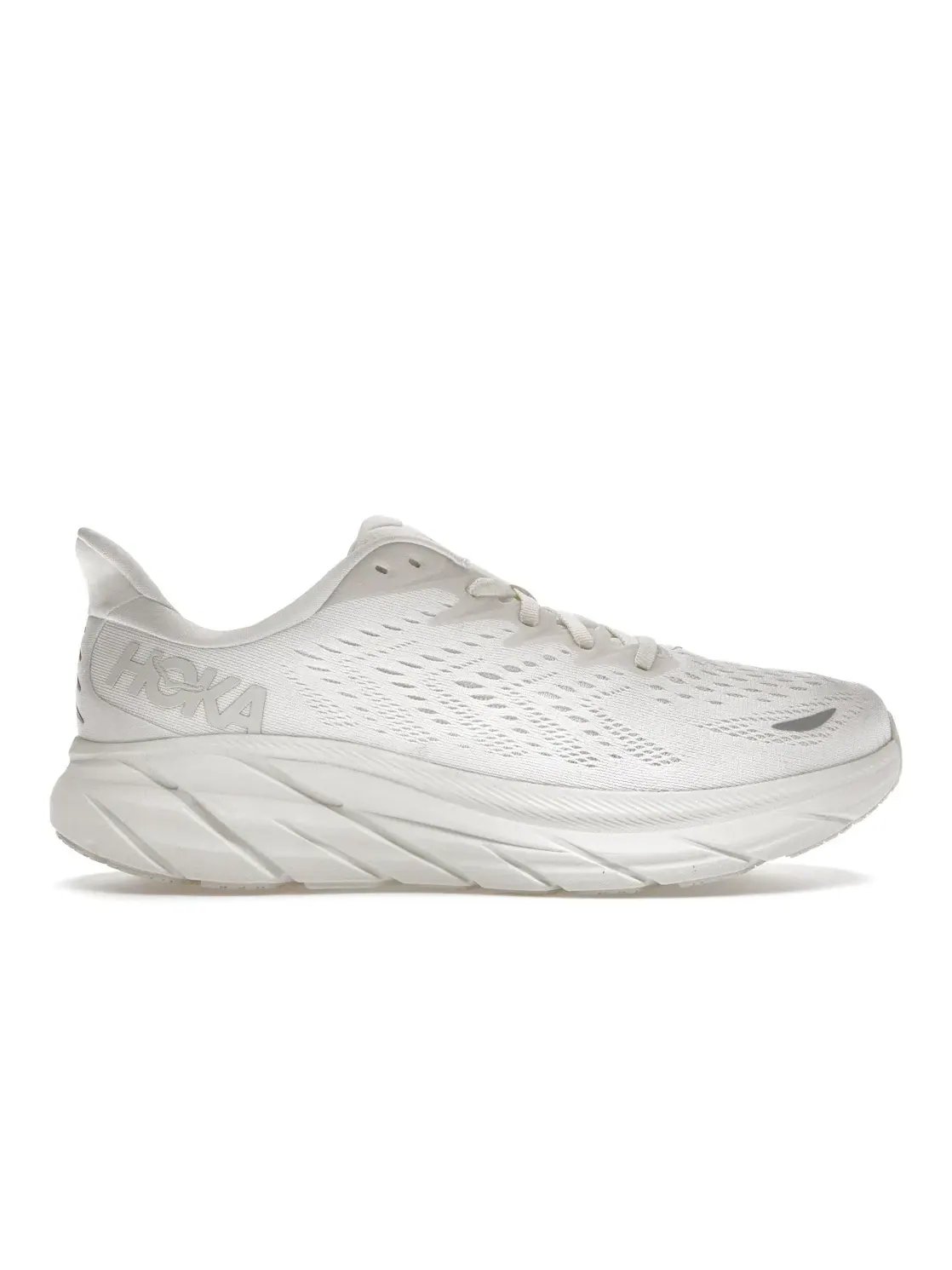 Мужские кроссовки для бега с сетчатым верхом Hoka One One Clifton 8 — изображение 1 из 4, белый/белый
