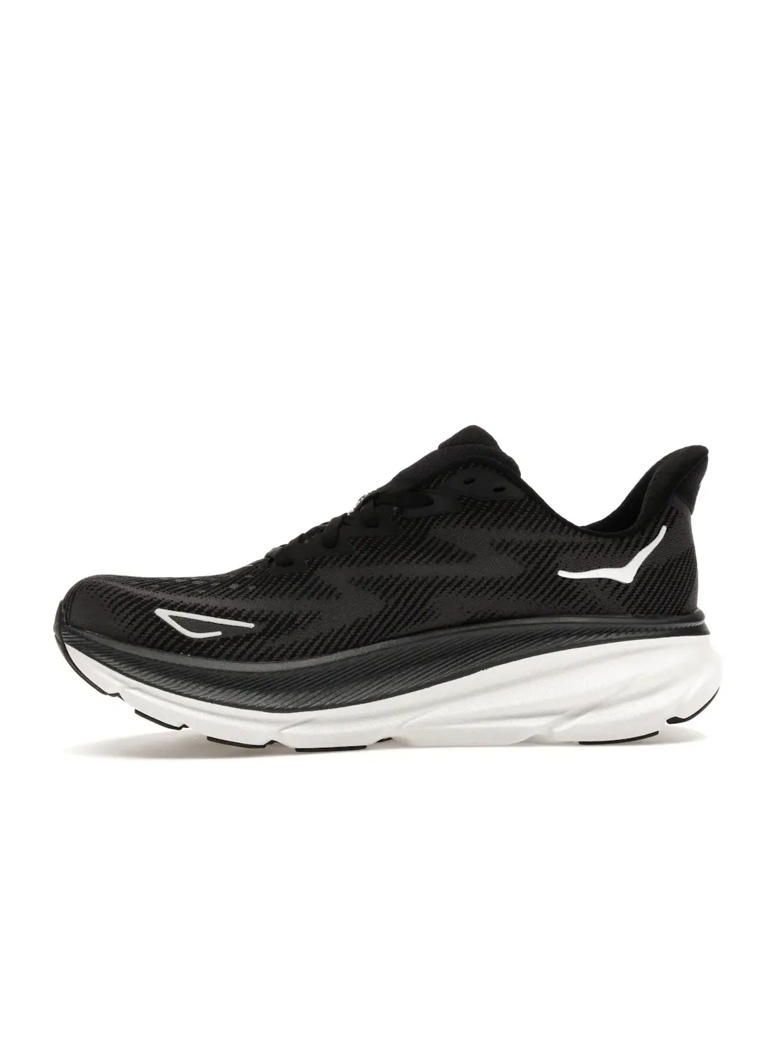 Мужские кроссовки с амортизацией Hoka One One Clifton 9 — изображение 3 из 4, черный/белый