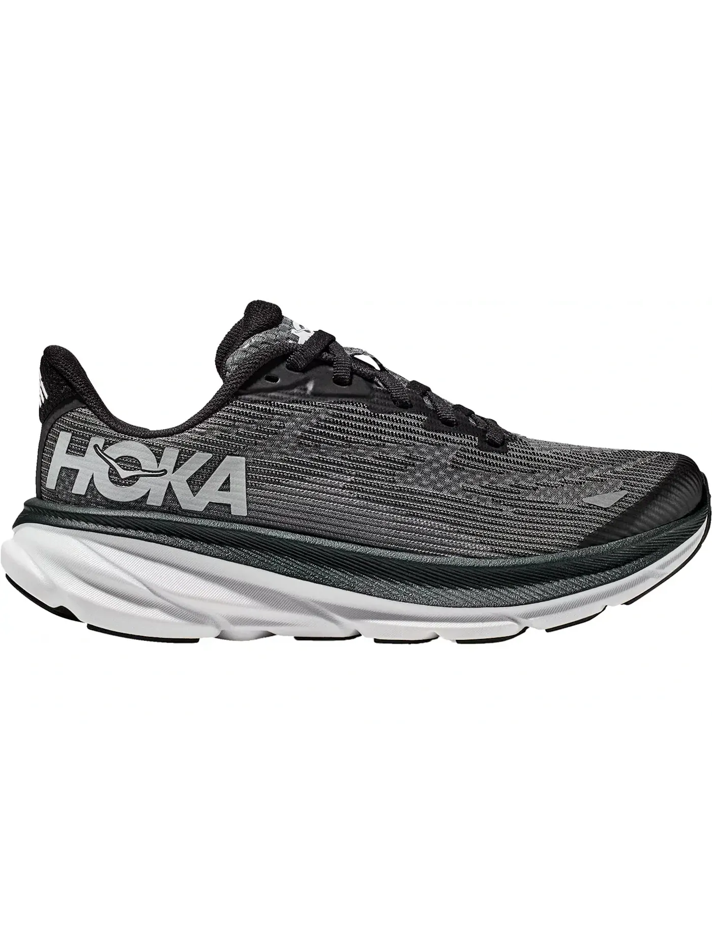 Детские кроссовки для бега Clifton 9 Hoka One One — изображение 1 из 1, черный/белый