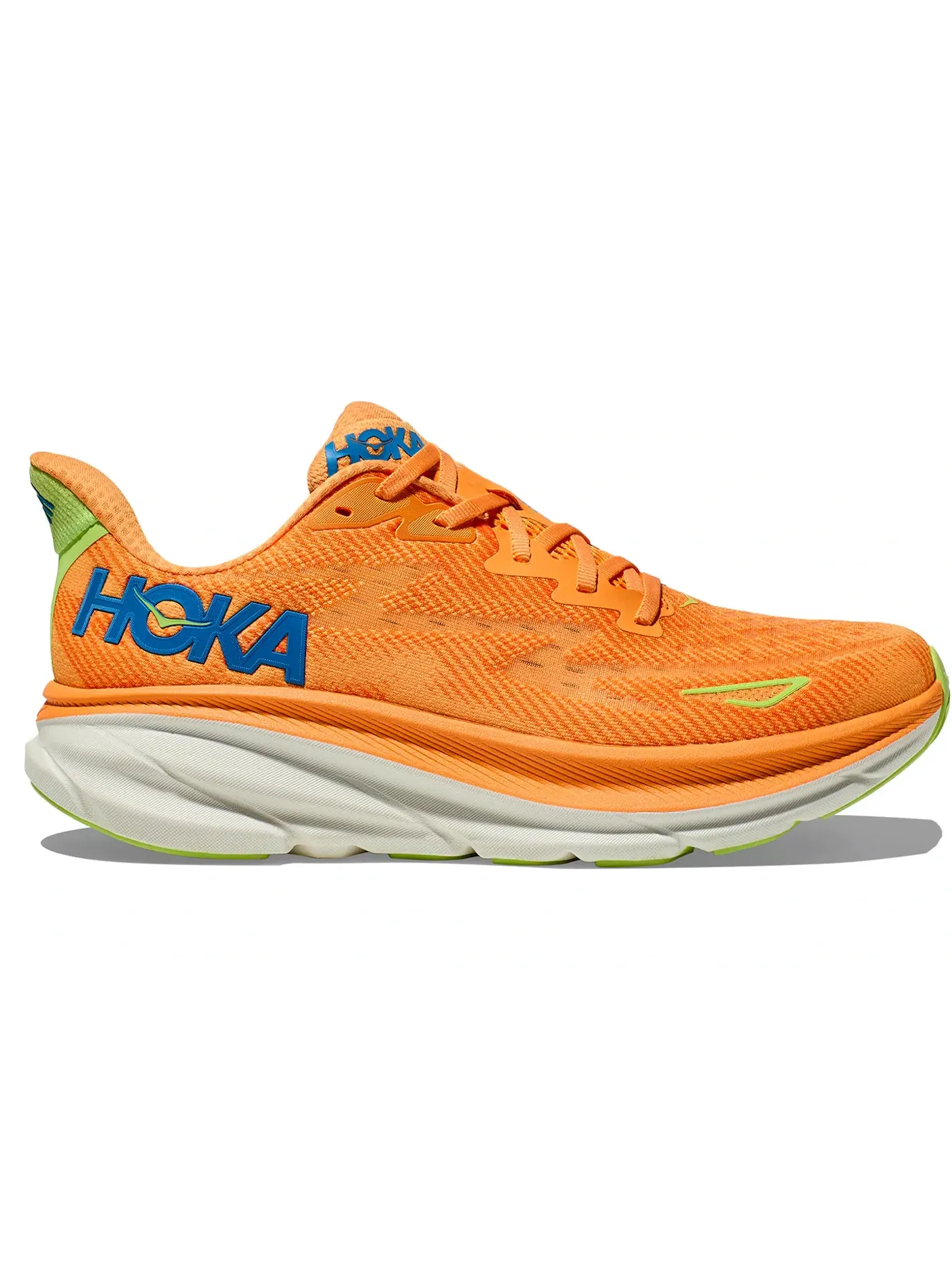 Мужские кроссовки с амортизацией Clifton 9 Hoka One One, Solar Flare/Lettuce — изображение 1 из 1