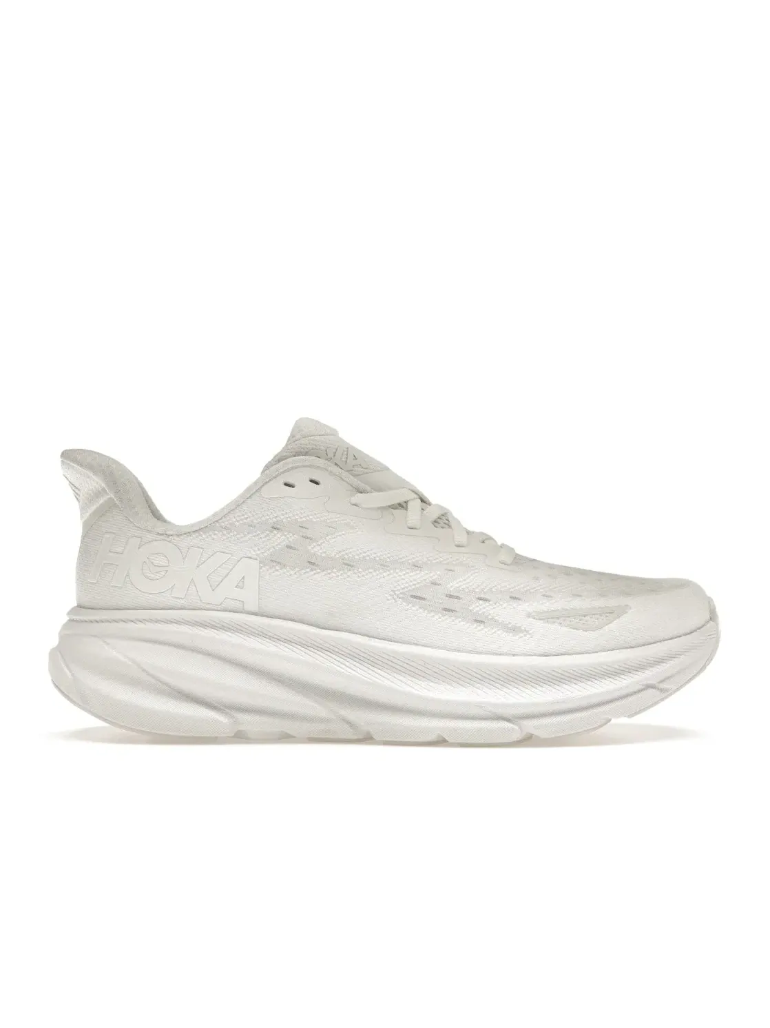 Женские кроссовки с амортизацией Hoka One One Clifton 9 — изображение 1 из 4, белый/белый