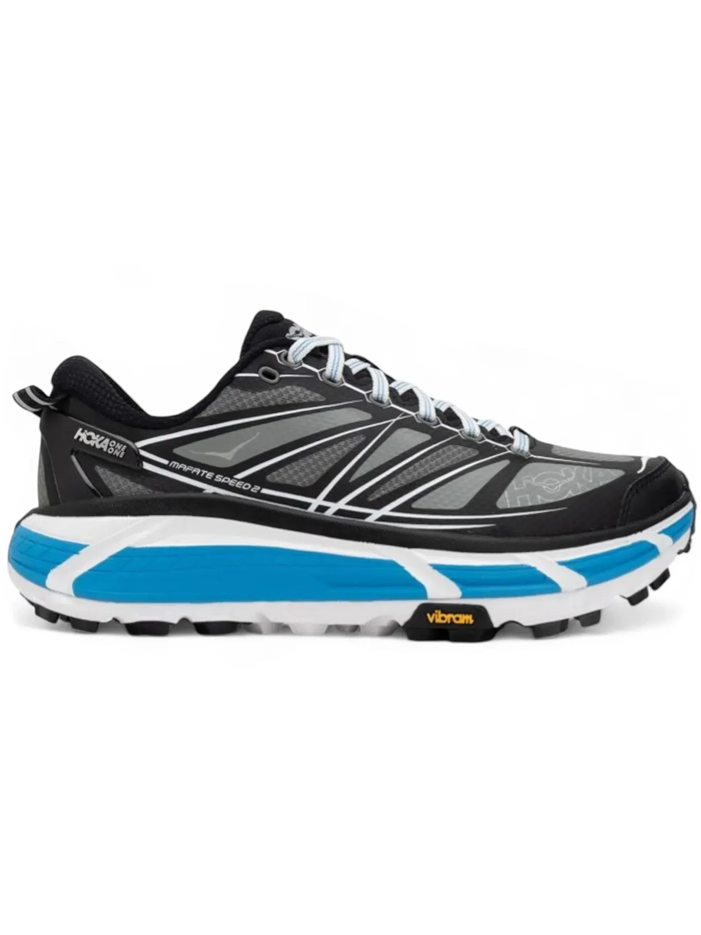 Мужские кроссовки для бега Mafate Speed 2 Hoka One One — изображение 1 из 1, черный/белый/синий