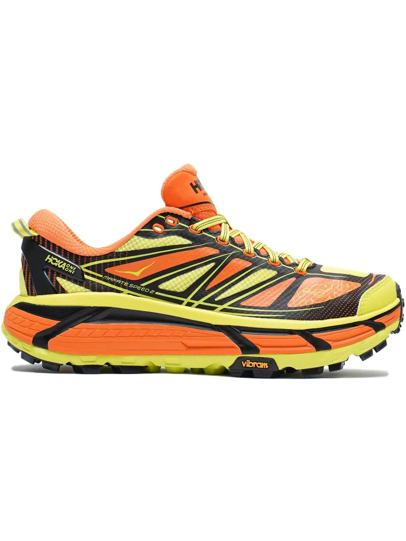 Мужские кроссовки для бега с амортизацией Hoka One One Mafate Speed 2, Electric Tangerine/HOKA Citrus — изображение 1 из 1