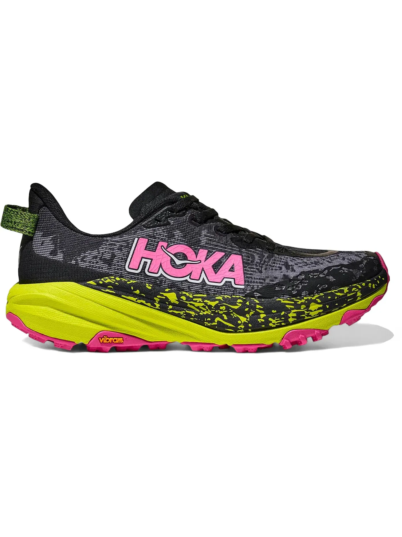 Женские кроссовки для бега с агрессивным протектором Hoka One One Speedgoat 6 — изображение 1 из 1, черный/неоновый