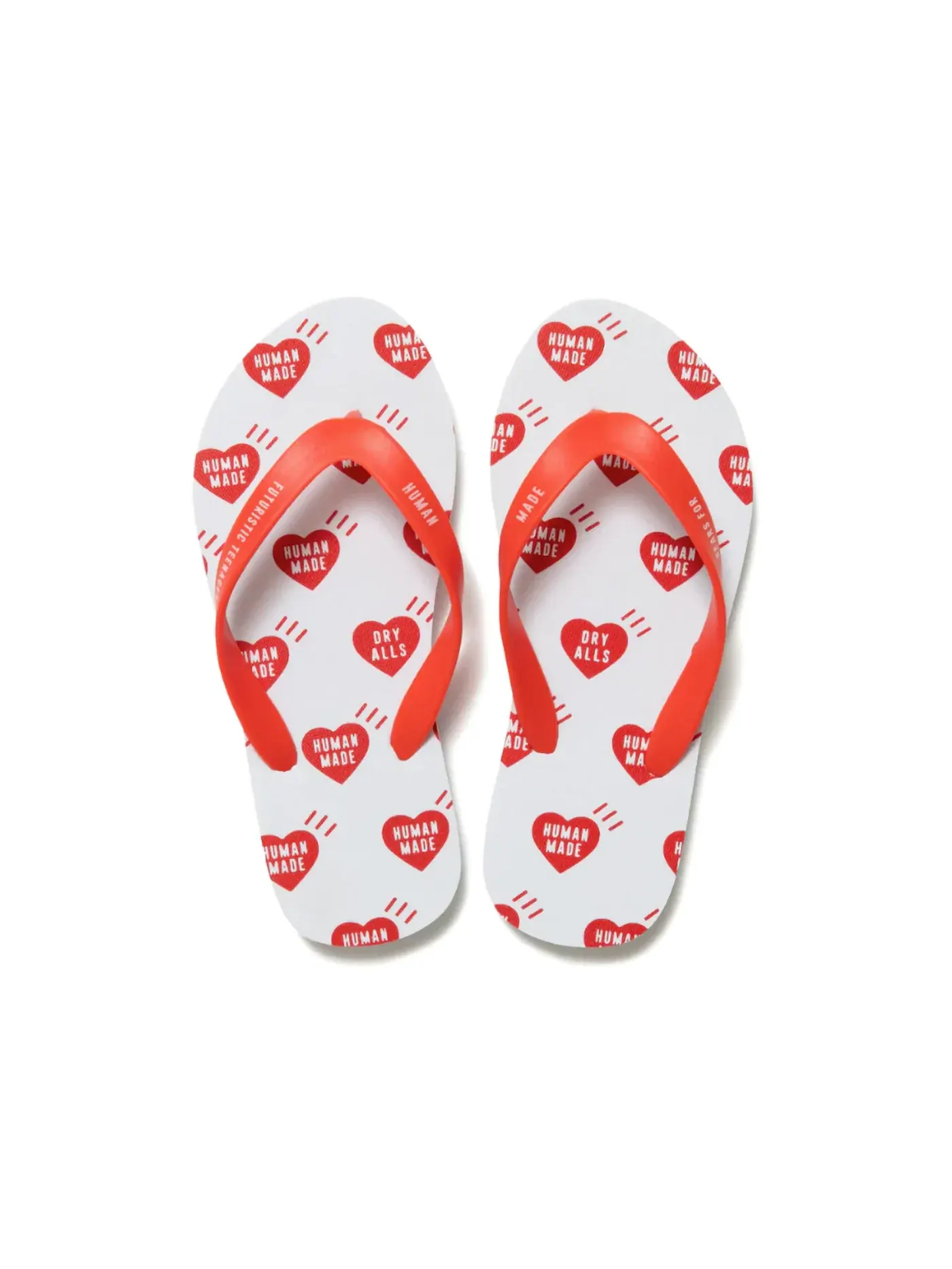 Унисекс шлепанцы с принтом Human Made Heart Flip Flops Human Made — изображение 1 из 1, белый/красный
