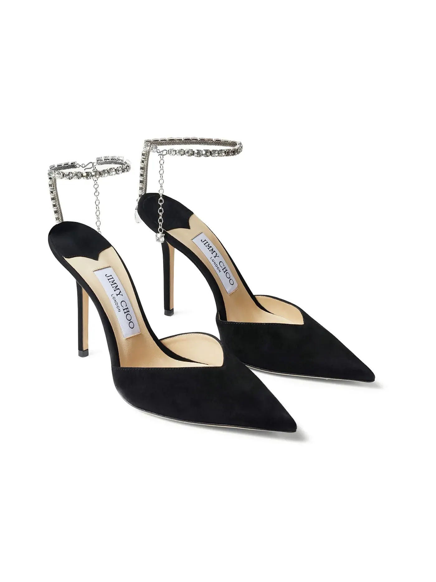 Женские туфли на каблуке с кристаллами Saeda Jimmy Choo — изображение 2 из 3, черный