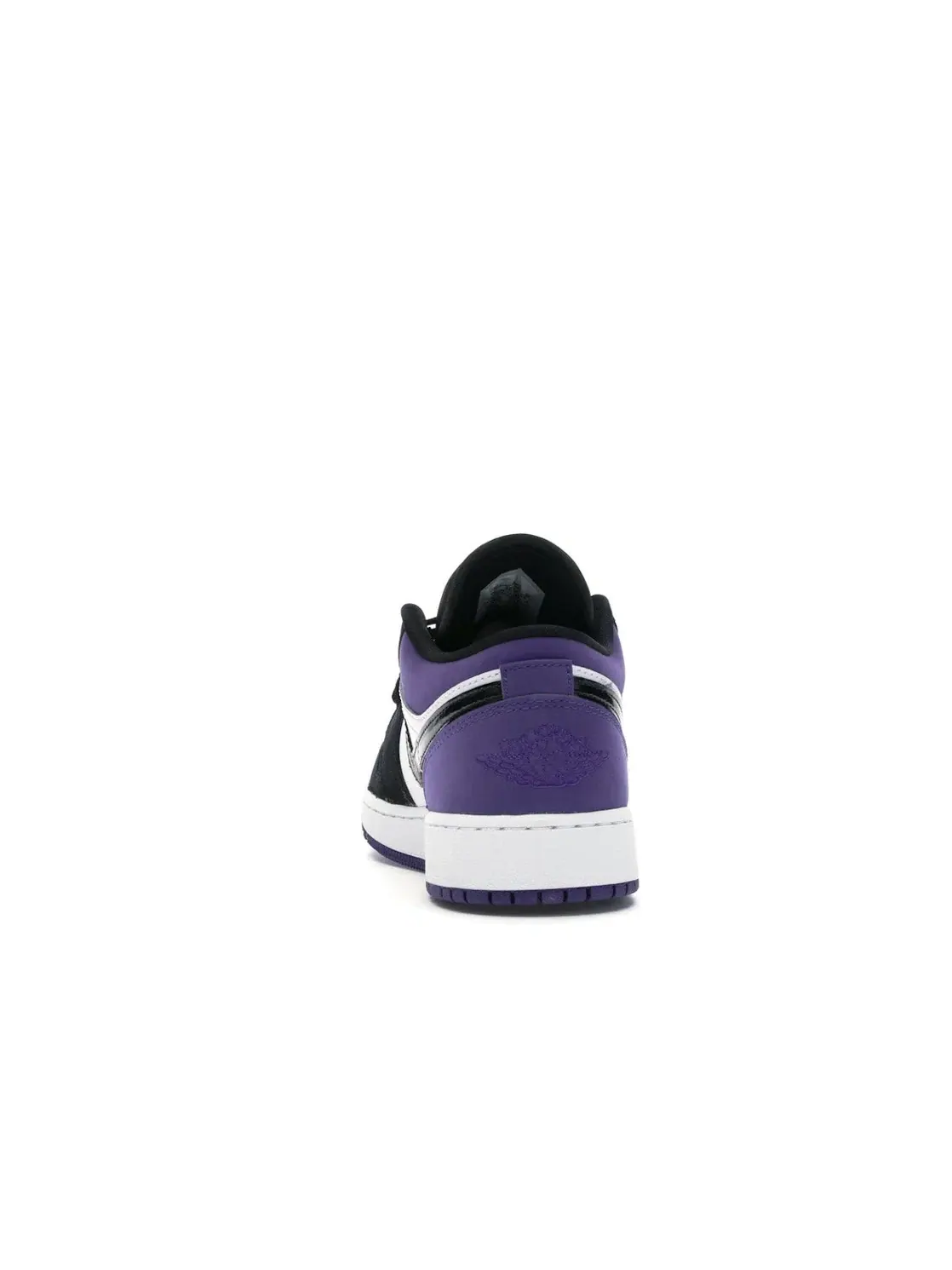 Детские кроссовки для мальчиков кожаные Jordan 1 Low — изображение 4 из 4, белый/черный-фиолетовый