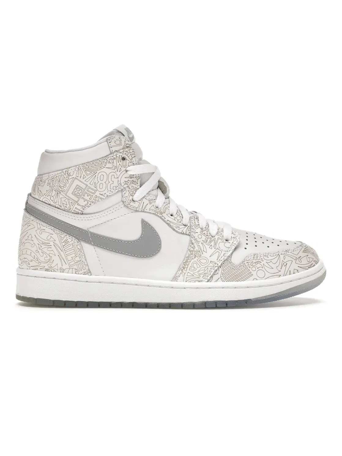 Мужские кроссовки с лазерной гравировкой Jordan 1 Retro 30th Anniversary Laser Jordan — изображение 1 из 4, белый/серебристый